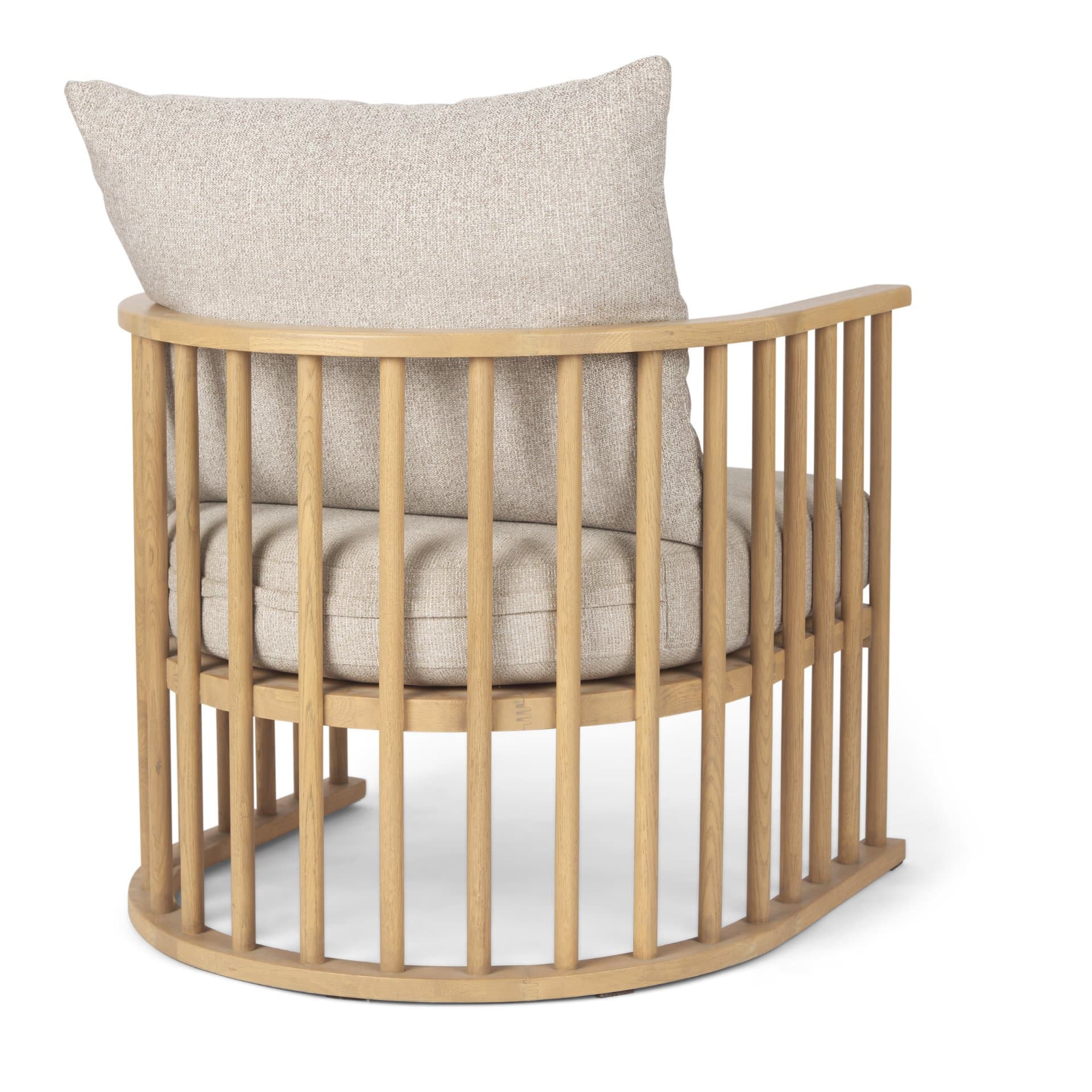 Kopari Beige Fabric W/Light Brown Wood Accent Chair — product photograph