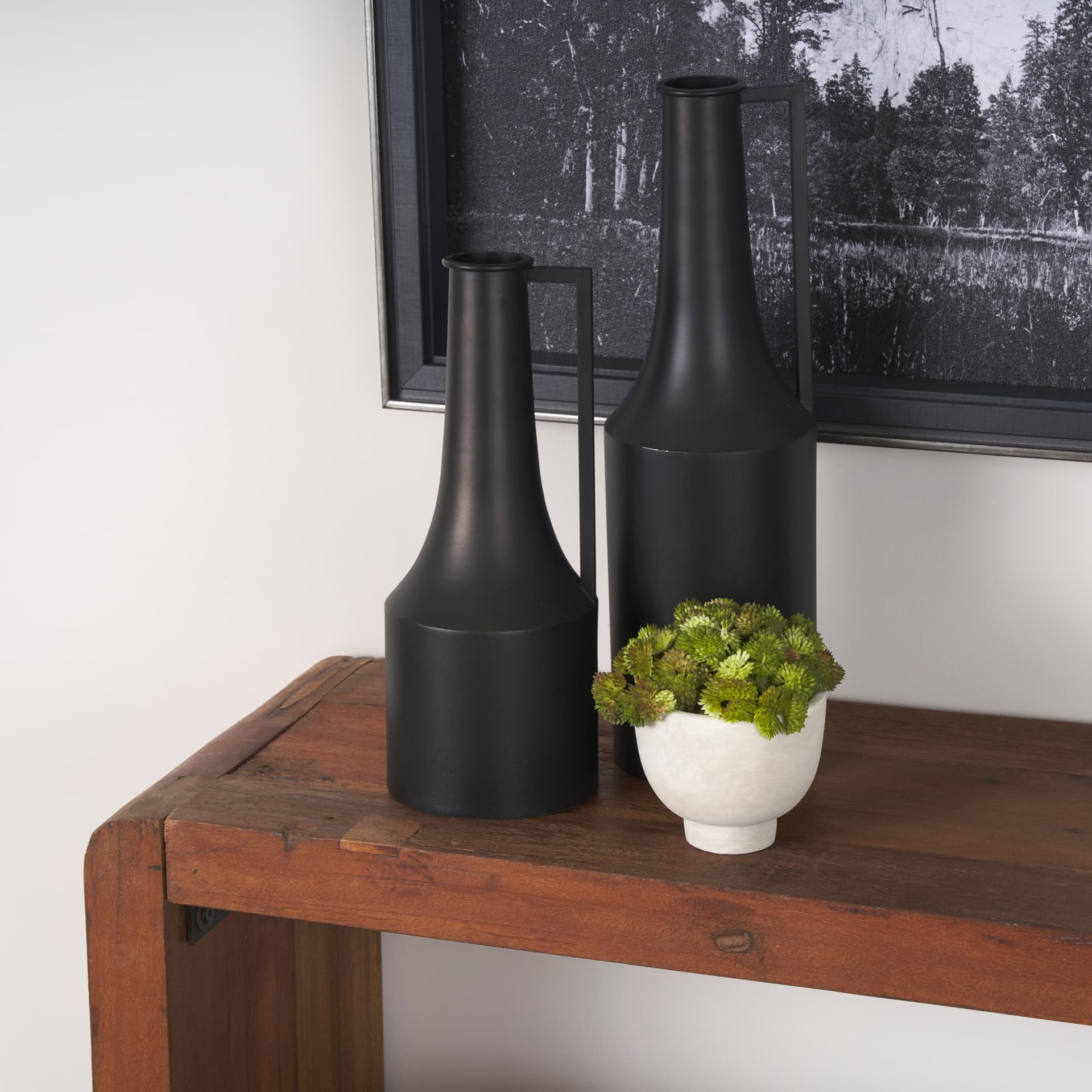 Aubrey Small 14.0H Black Iron Flower Vase — product photograph