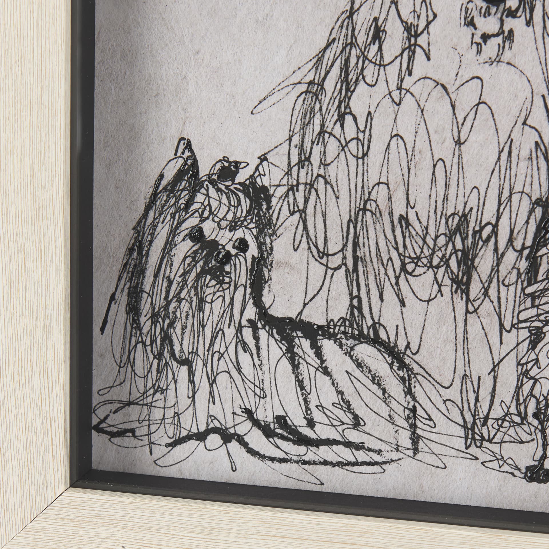 Three Buddies by Mercana Studio a Hand Embellished Textured Framed Art Print Matted under Glass — product photograph