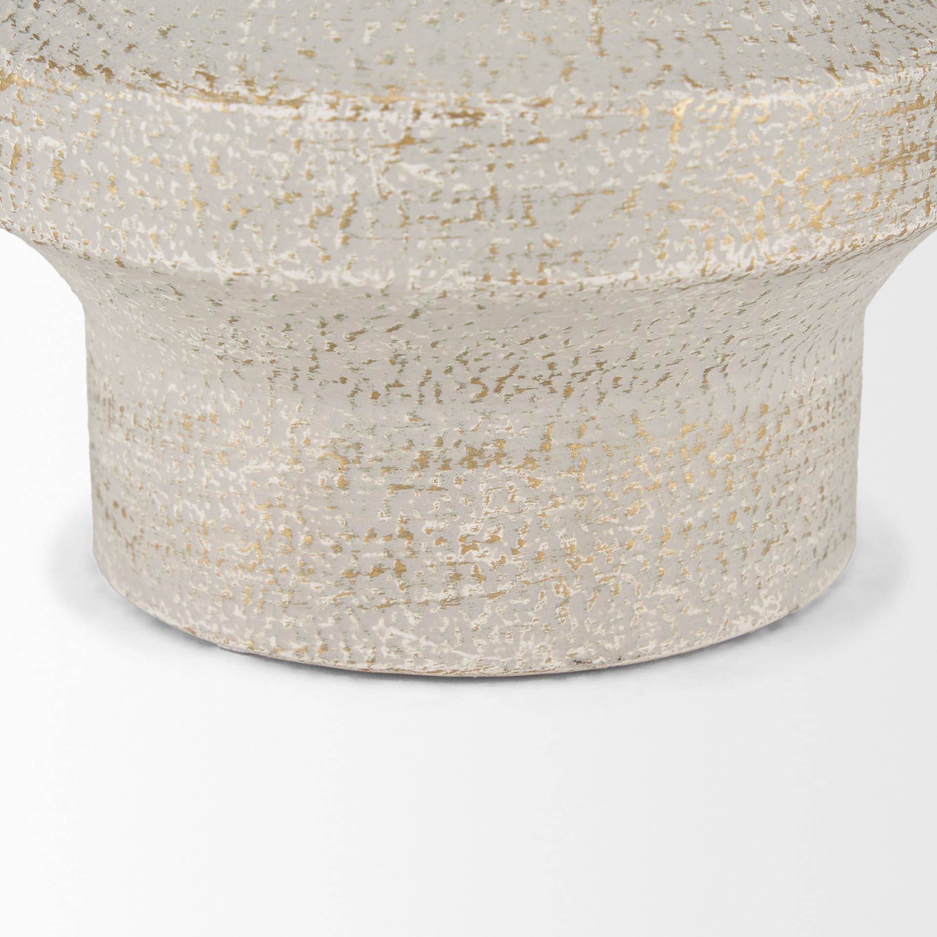 Tovah Tall Textured White w/ Gold Metal Vase — product photograph