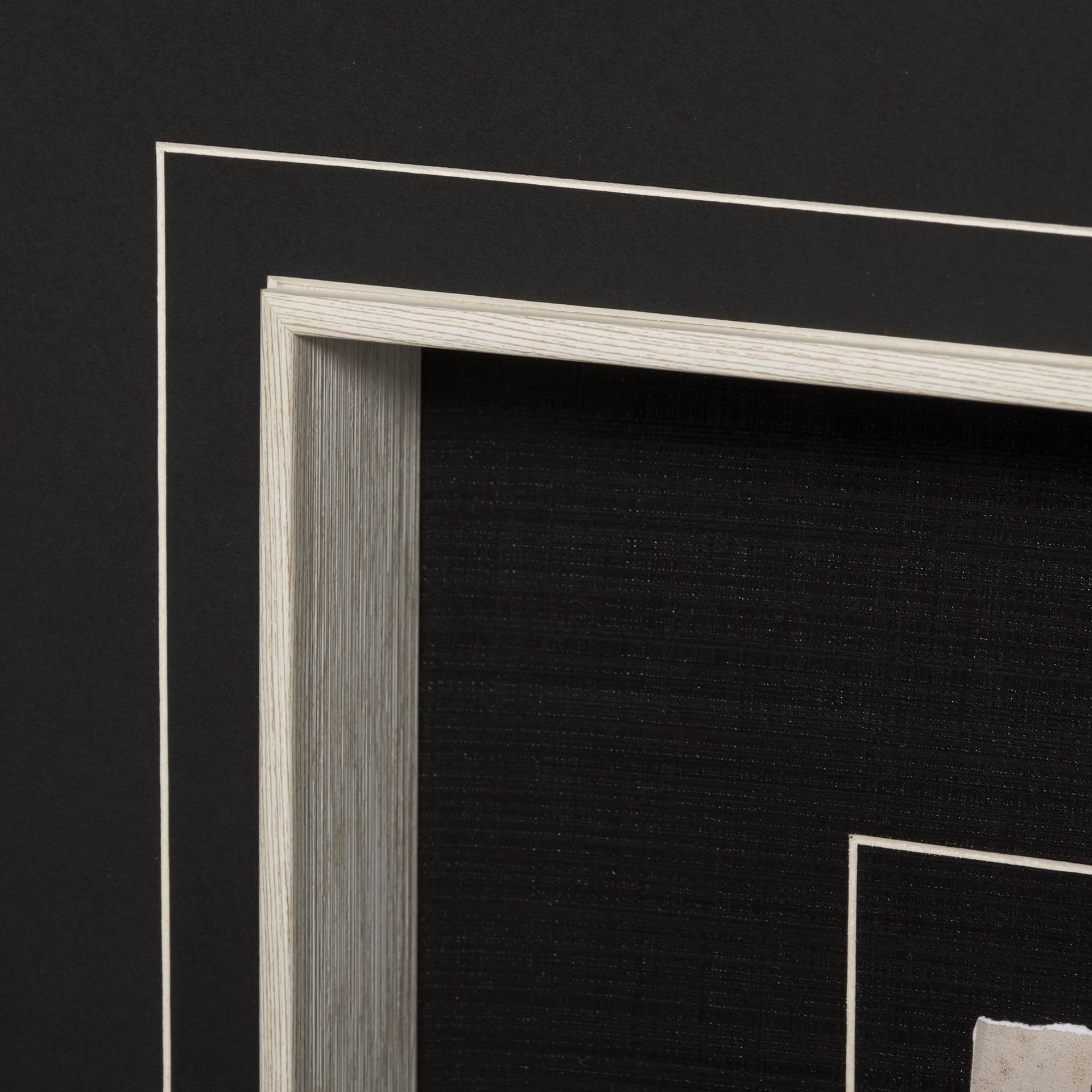 Linocut IV by Mercana Studio a Hand Embellished Textured Framed Art Print Matted under Glass — product photograph
