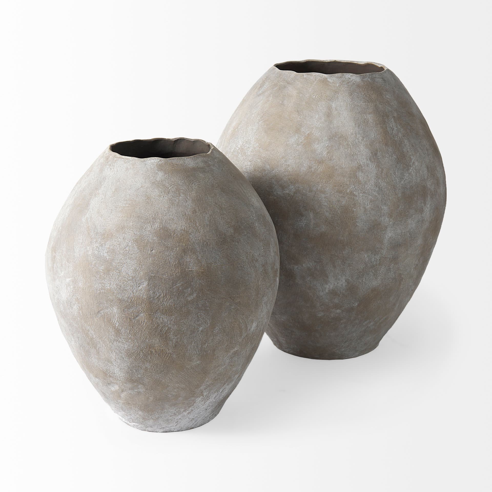 Gobi 19.75L x 20H Small Tan Ceramic Oval Vase — product photograph