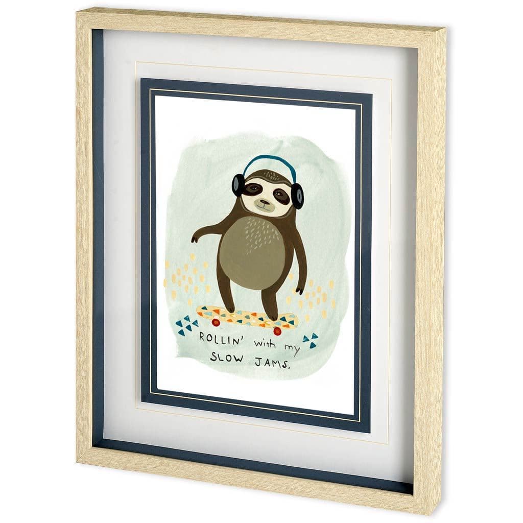 Hipster Sloth II by June Erica Vess a Framed Art Print Matted under Glass — product photograph