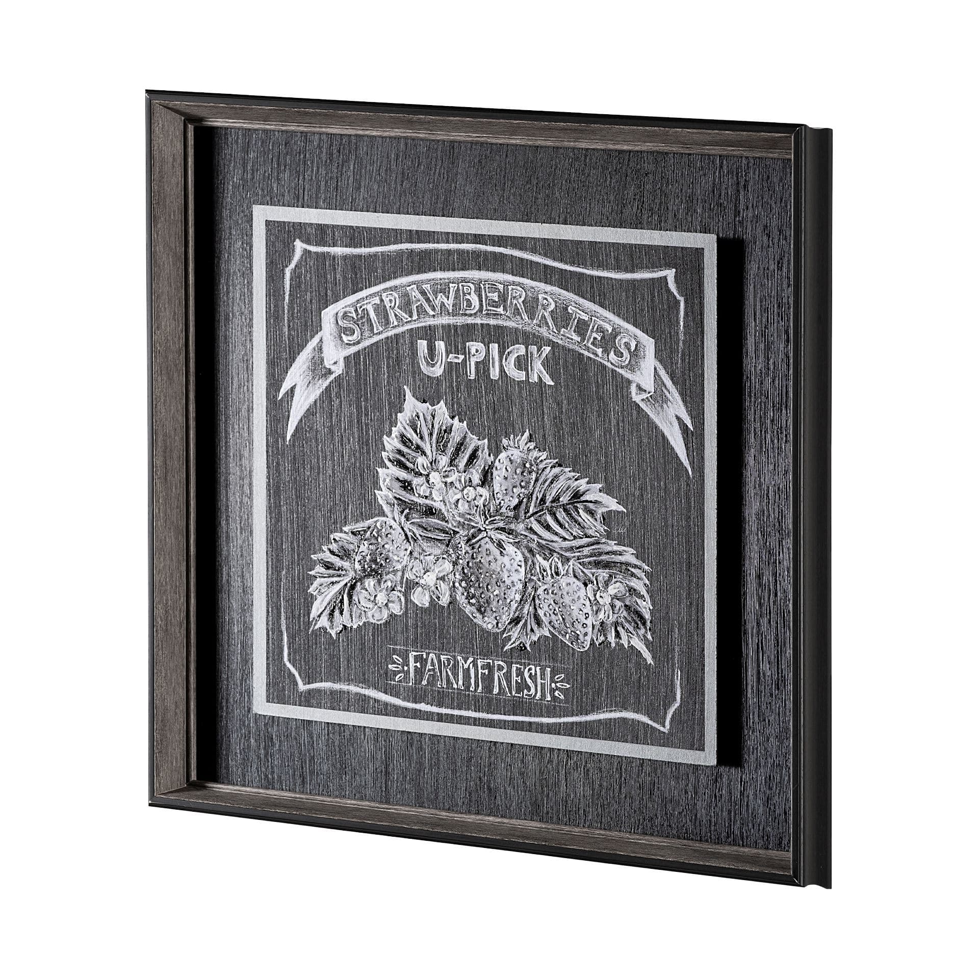 Farm Fresh Strawberries by Mercana Studio a Hand Embellished Textured Framed Art Print — product photograph
