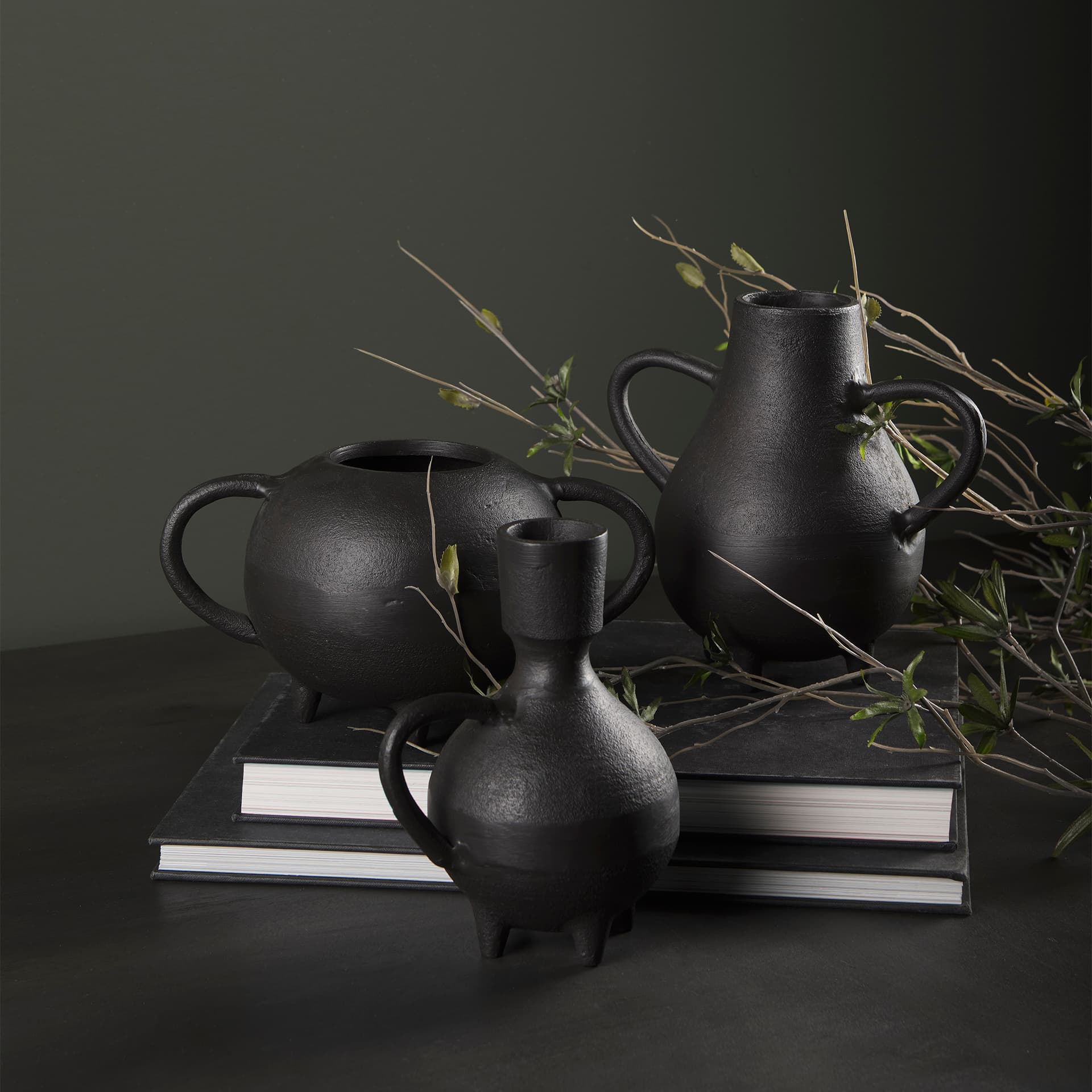 Cyrus Black Spherical Vase Decorative Object — product photograph