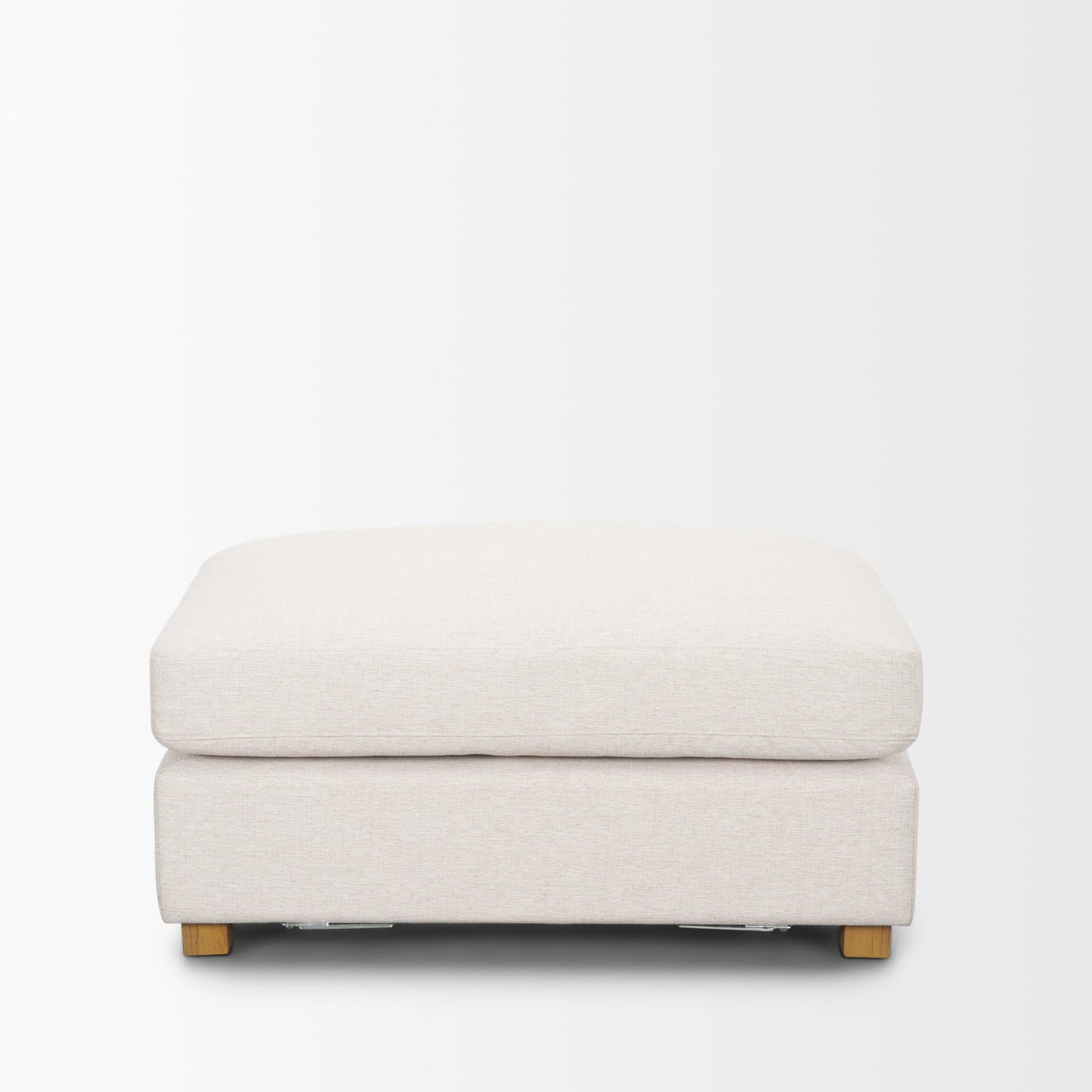 Halston Small Ottoman Oatmeal Performance Fabric — product photograph