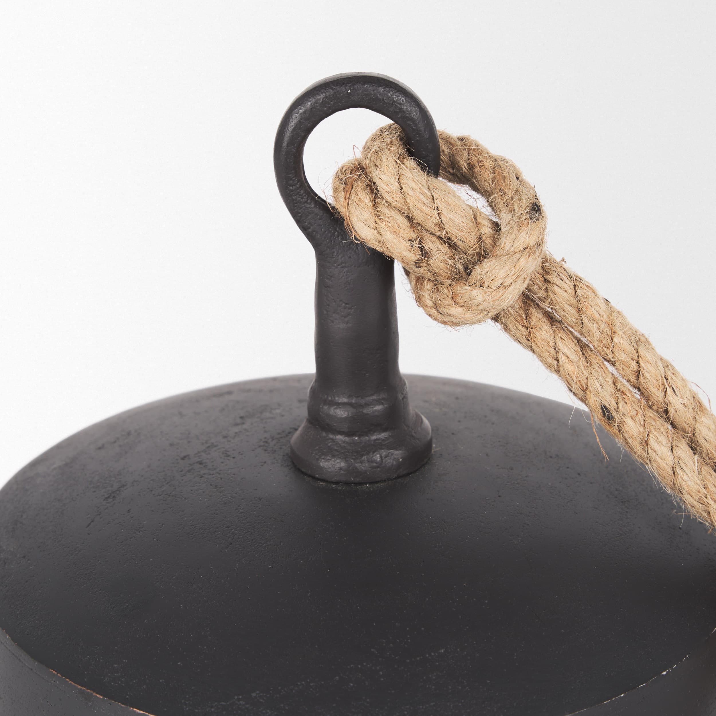Quincy Large Matte Black Metal Decorative Bell Object — product photograph