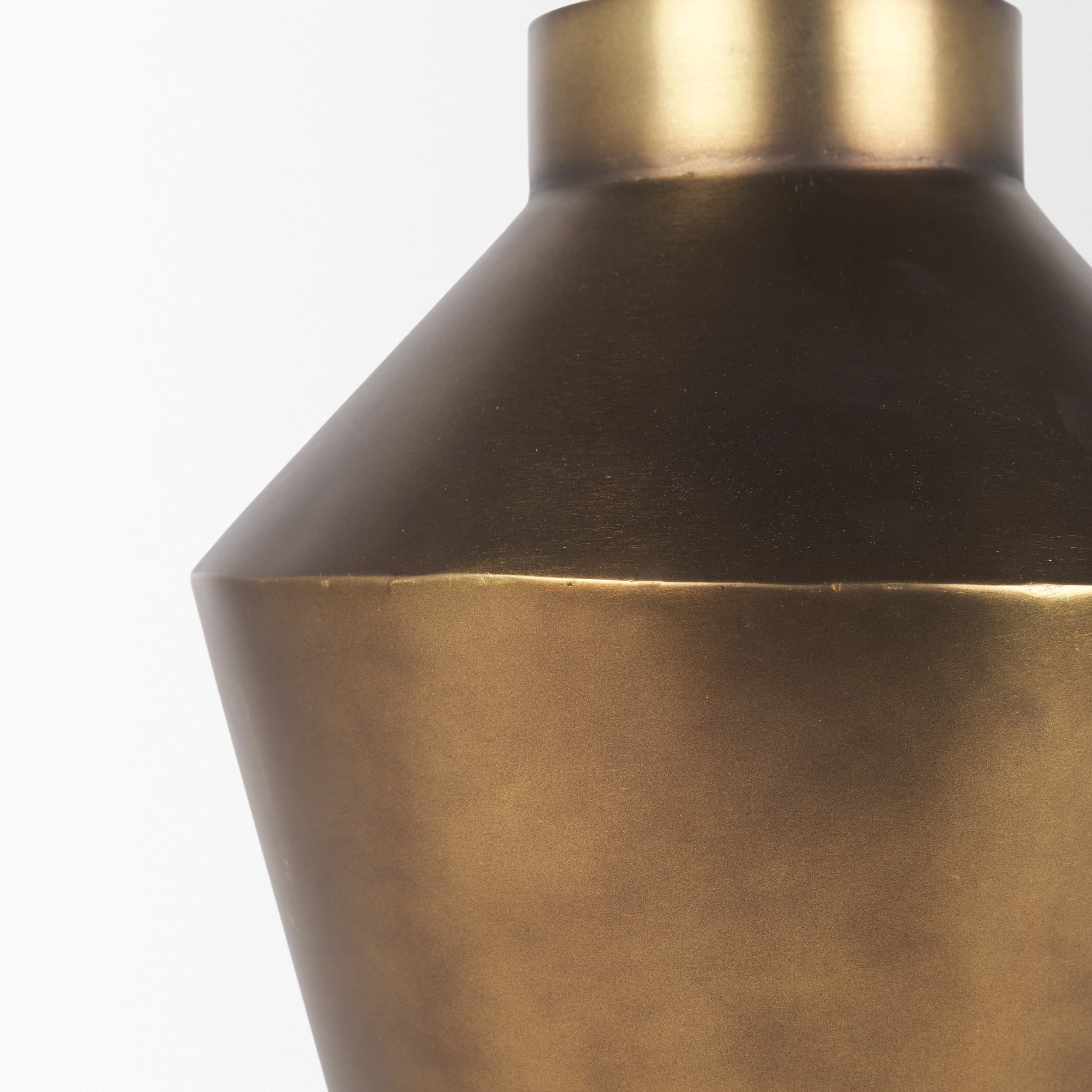 Perrin Large Brushed Gold Metal Decorative Vase — product photograph