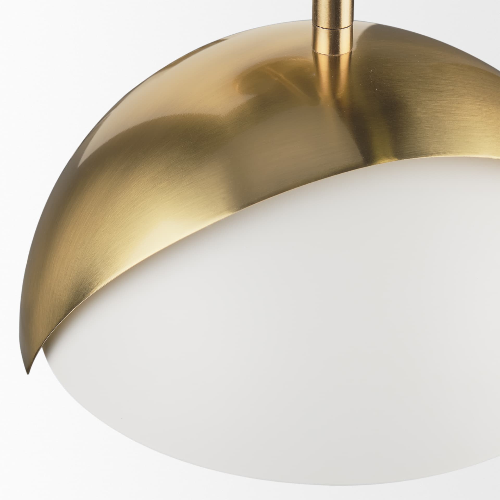 Cybill Brushed Brass w/ White Metal Shade 1-Light Wall Sconce — product photograph