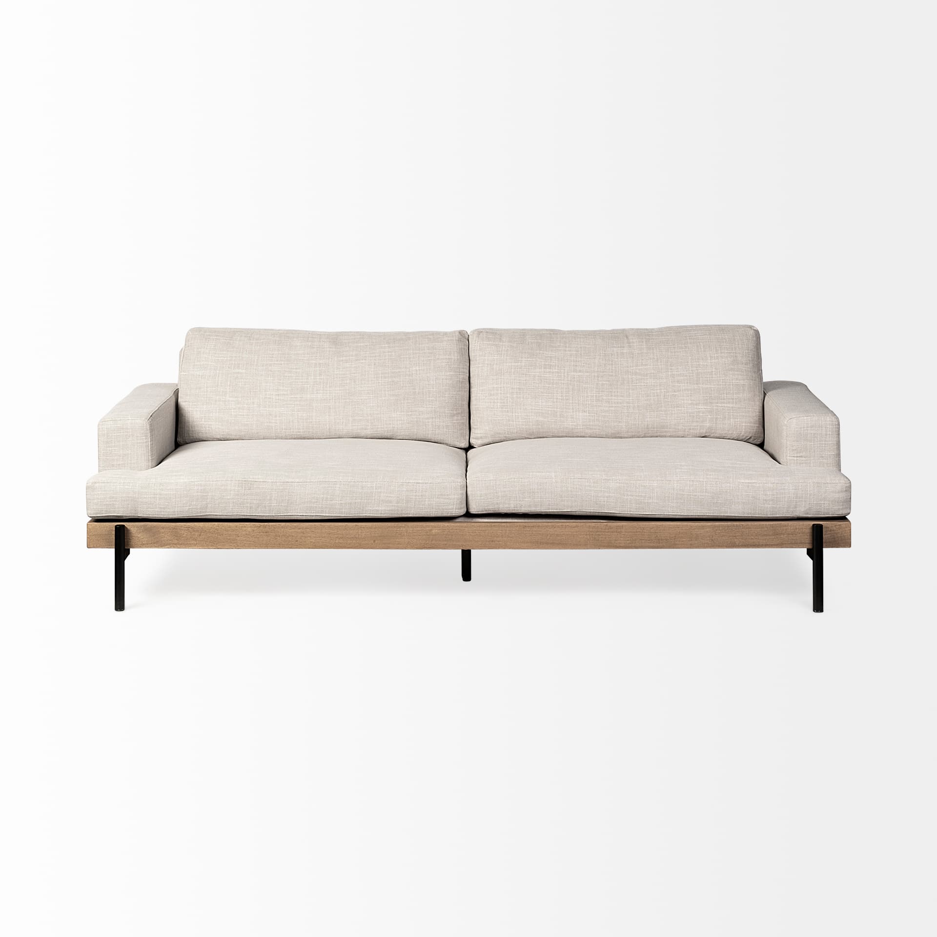 Colburne II 95" Beige Upholstered Three Seater Sofa — product photograph