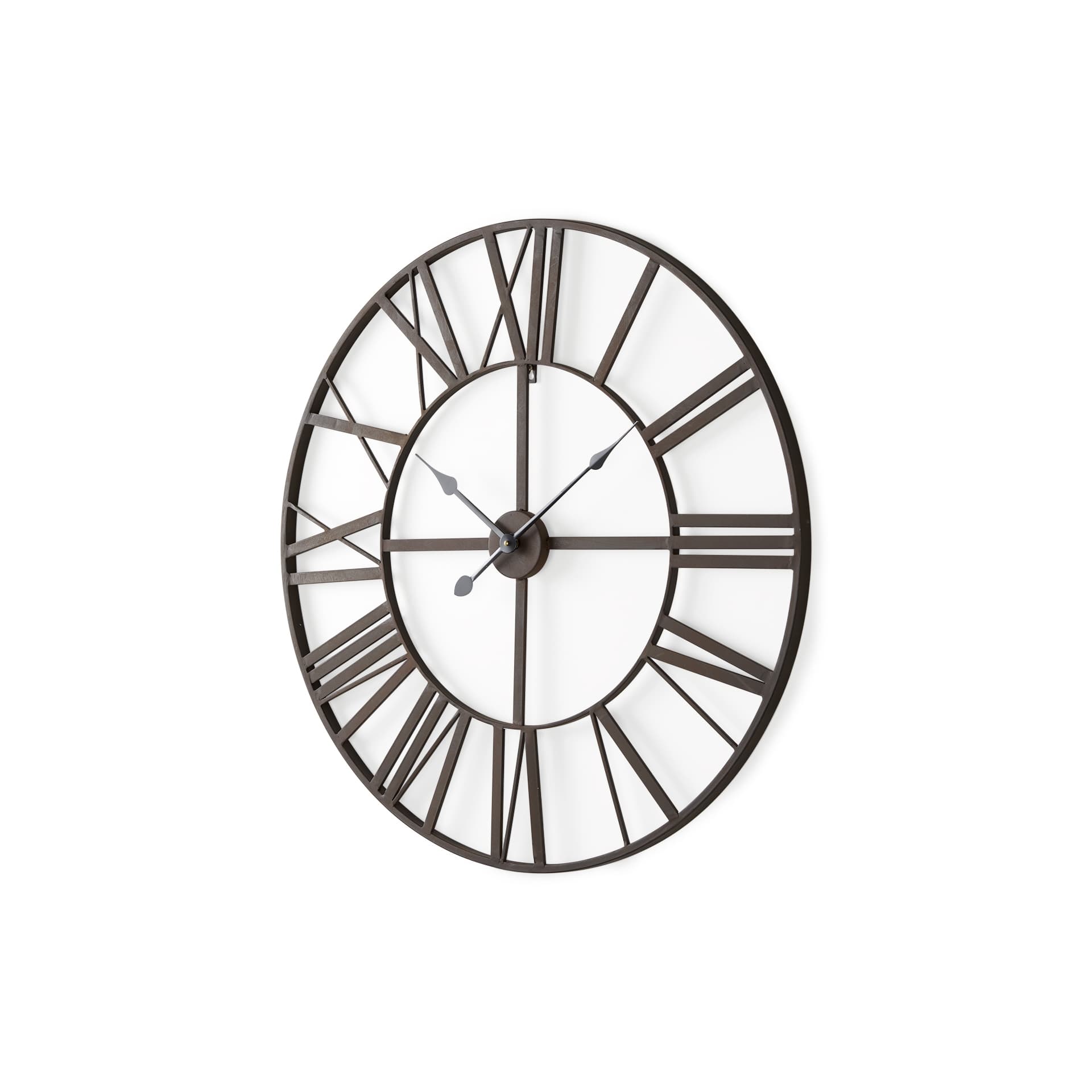 Pender 29.9L x 1.8W x 29.9H Black Iron Round Wall Clock — product photograph