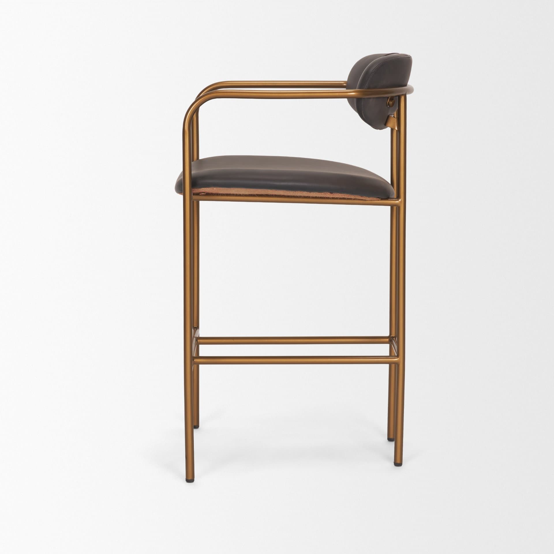 Parker Backless 36.5in Seat Counter Stool | Charcoal Brown Leather — product photograph