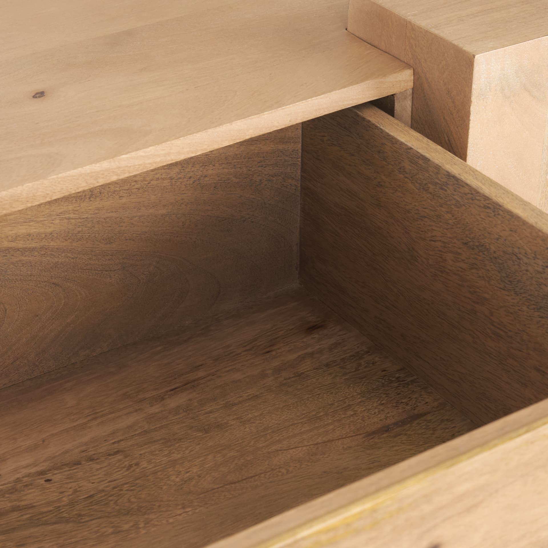 Beth Light Brown Wood Media Console — product photograph
