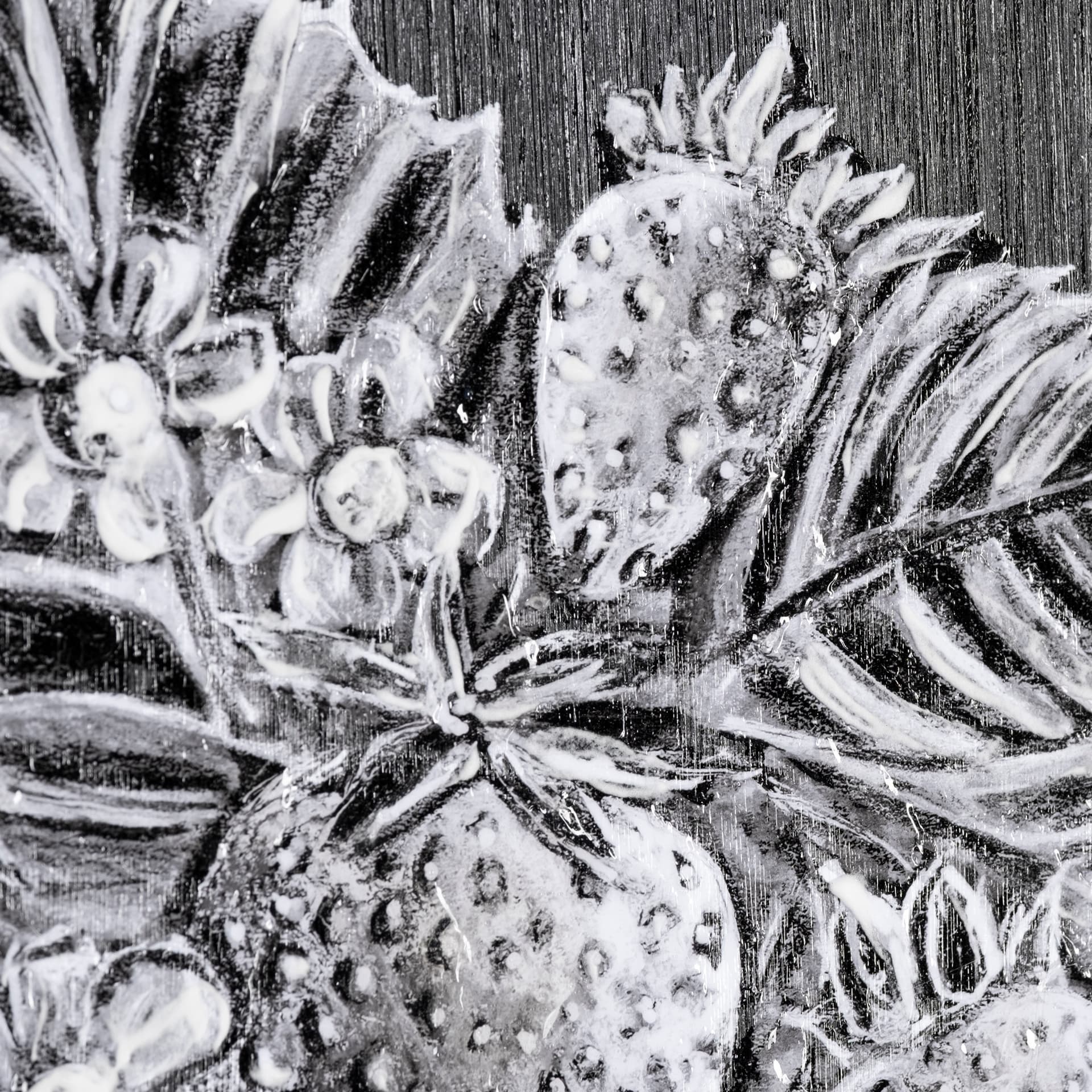 Farm Fresh Strawberries by Mercana Studio a Hand Embellished Textured Framed Art Print — product photograph