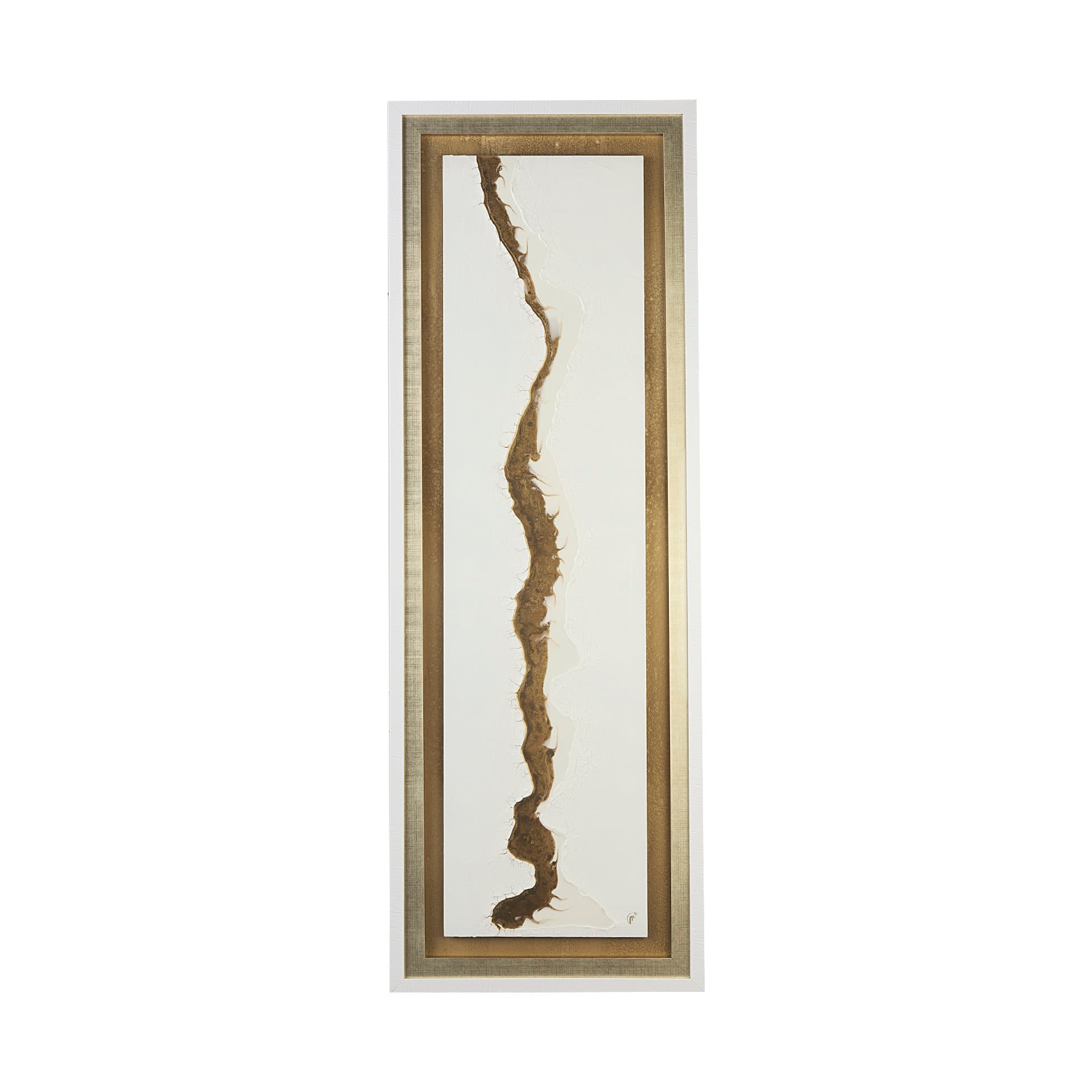 White and Gold river by Studio M a Framed Art Print Matted under Glass — product photograph