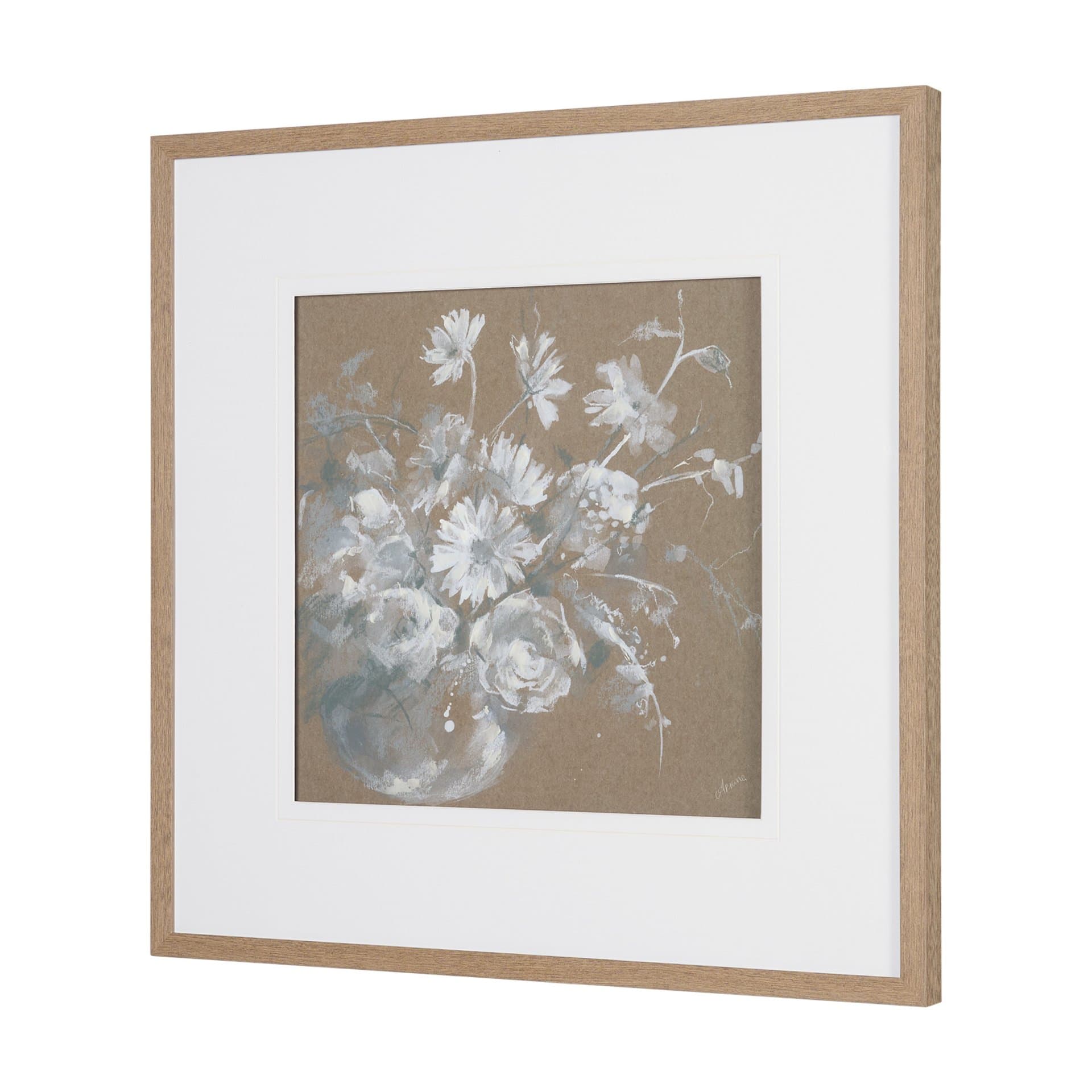 Fresh Flowers II by Mercana Studio Hand-Embellished Framed Artwork Matted under Glass — product photograph