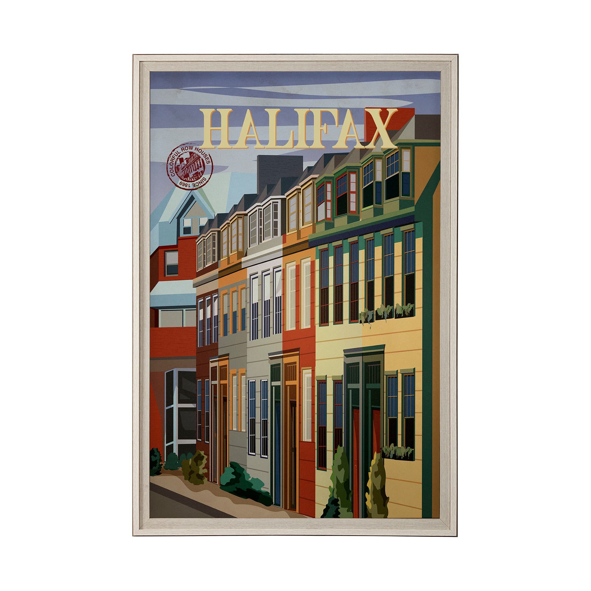 Halifax Go Canada (XL) by Mercana Studio a Hand Embellished Decograph Framed Art Print under Glass — product photograph