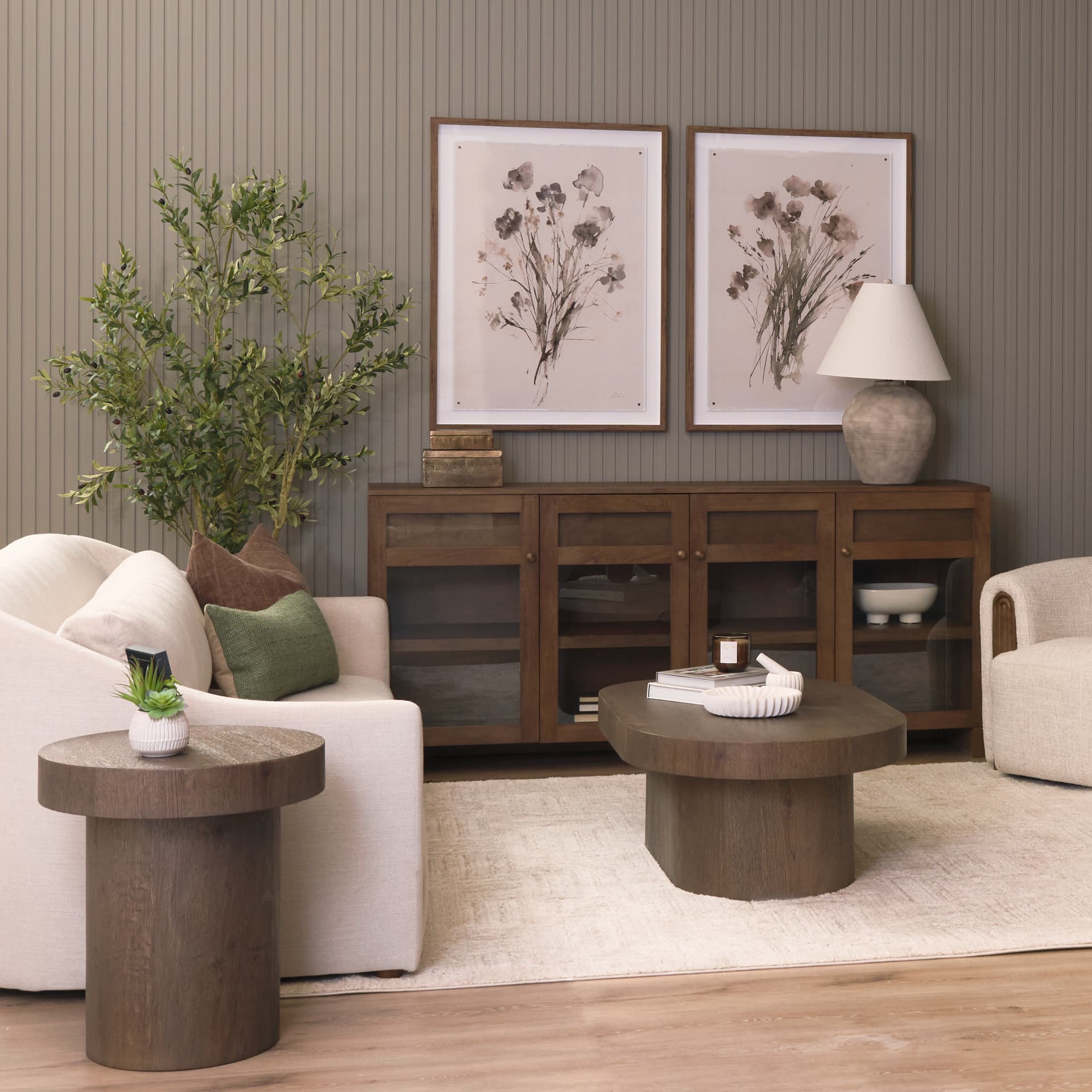 Lyonne Oblong Medium Brown Oak Wood Coffee Table — product photograph