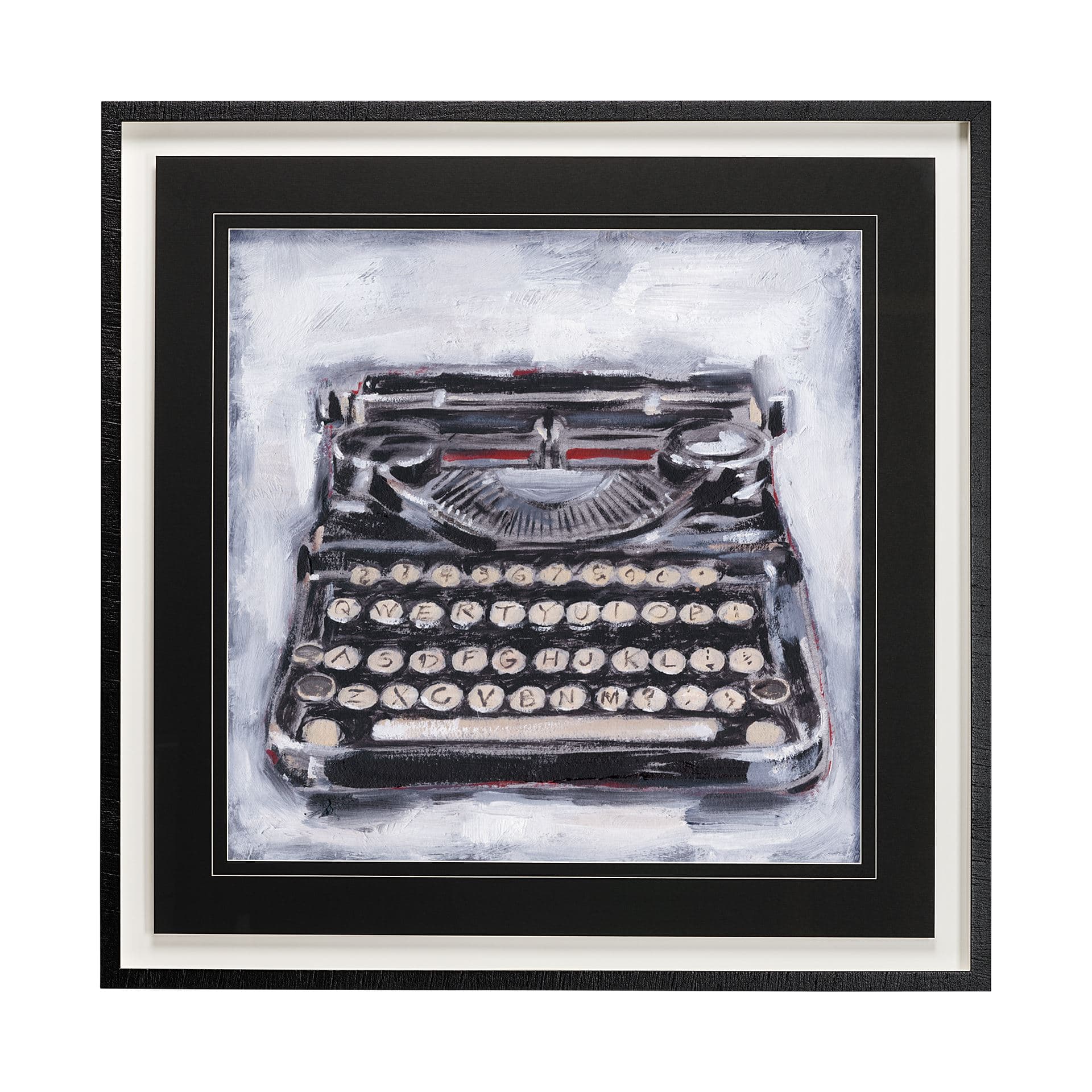 Vintage Typewriter I by Ethan Harper a Hand Embellished Textured Framed Art Print Matted under Glass — product photograph