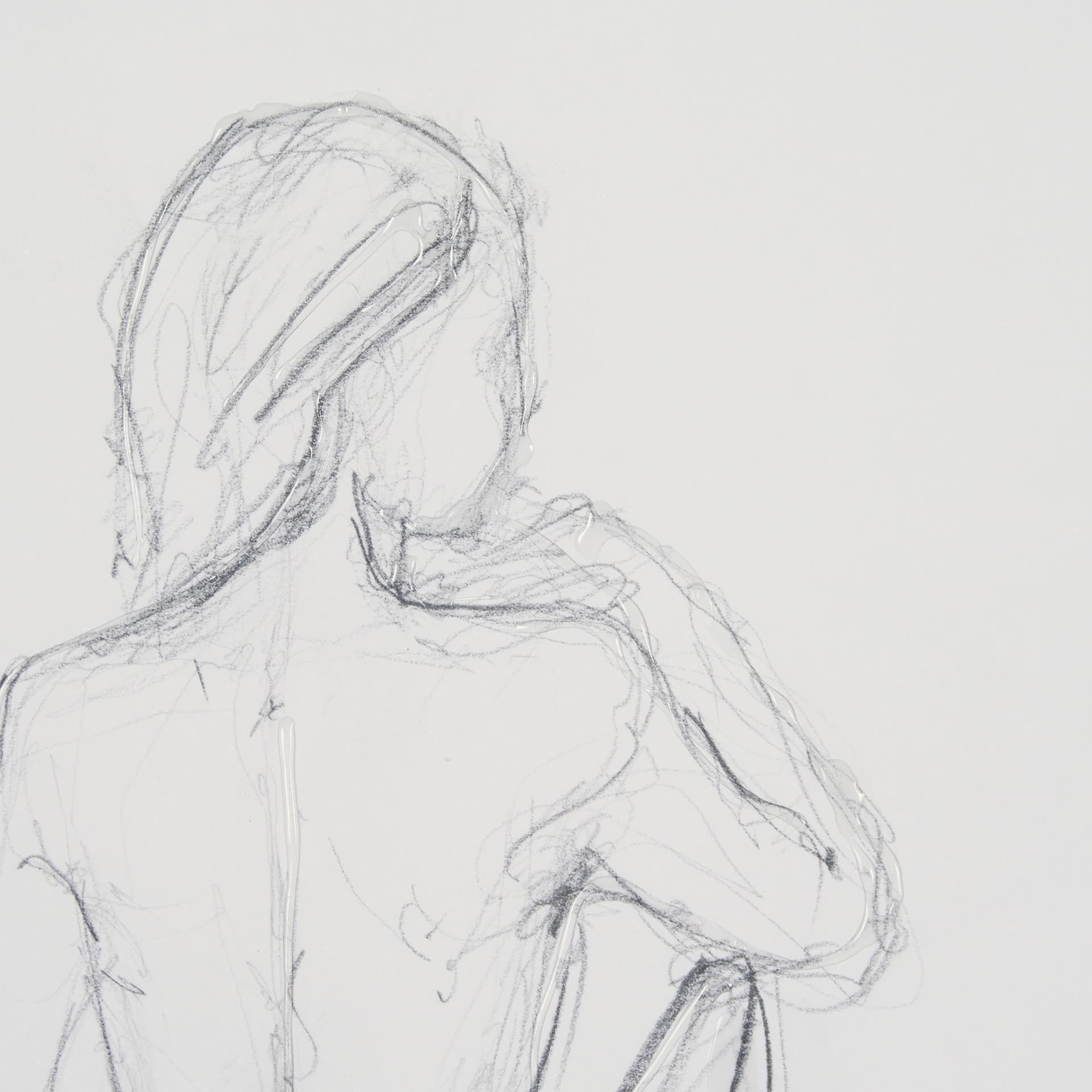 Sitting Model II by Mercana Studio a Hand Embellished Framed Art Print Matted under Glass — product photograph