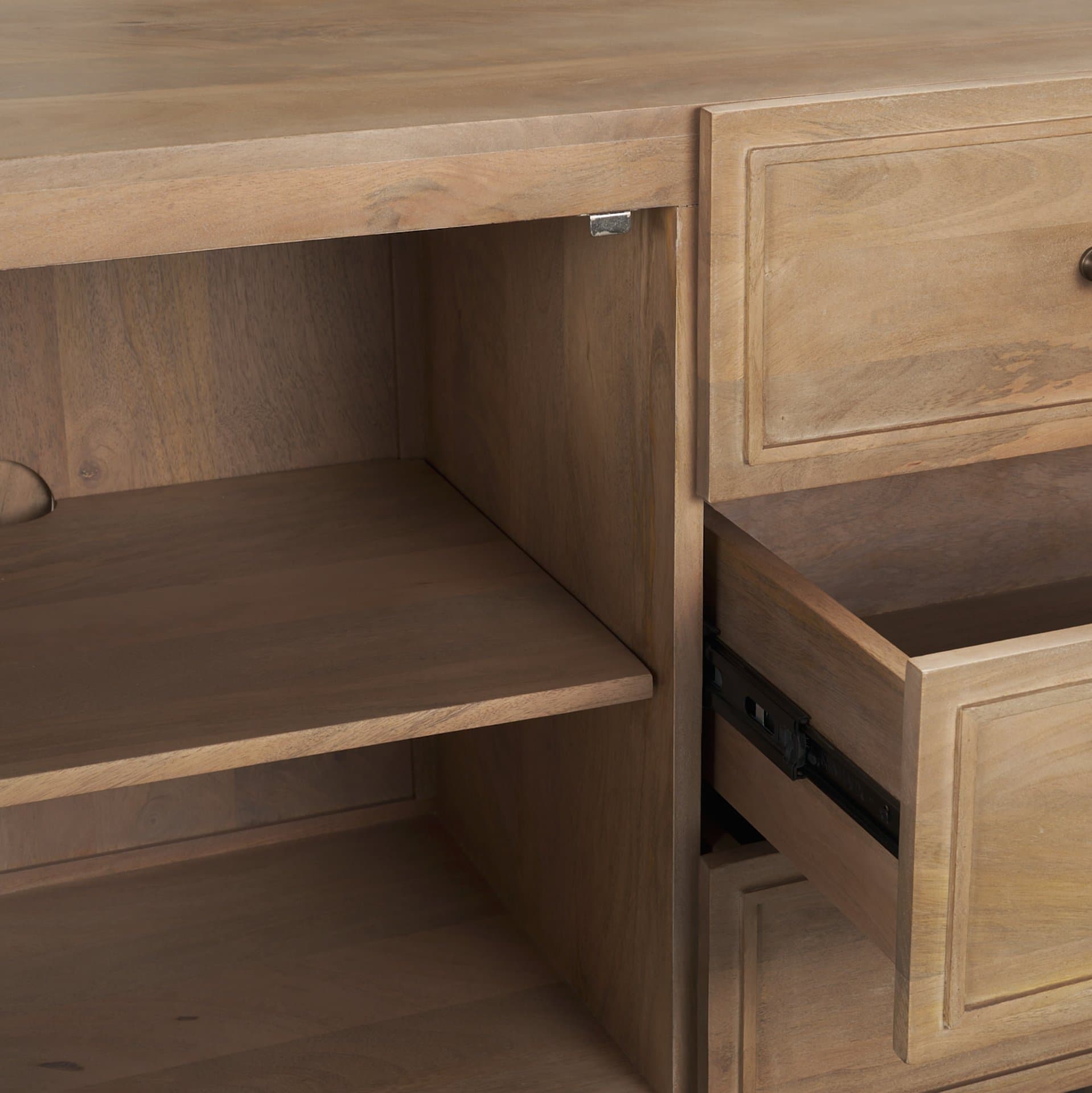 Phil Light Brown Wood 2 Door 3 Drawer Closed Sideboard — product photograph