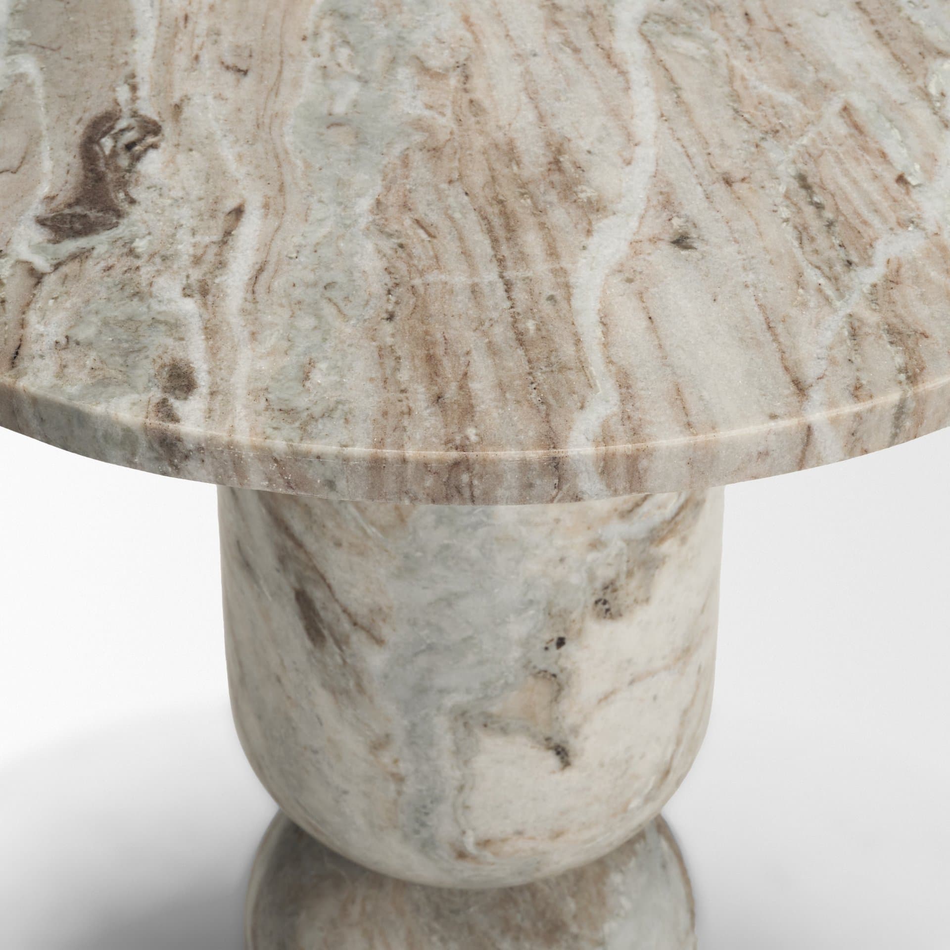 Nylah Solid Pink Marble Round Accent Table — product photograph