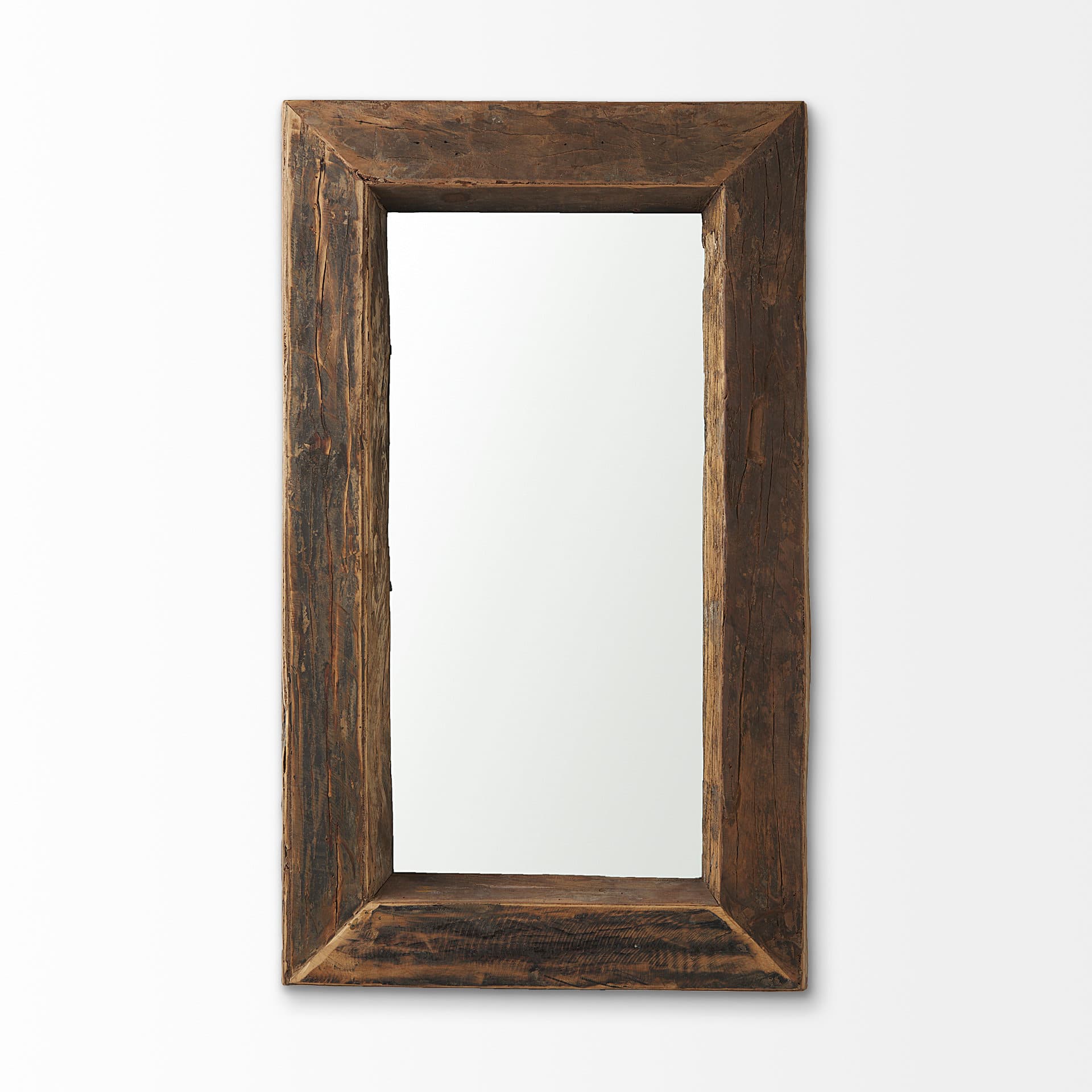 Gerome 28 x 48 Brown Wood Frame Rectangular Wall Mirror — product photograph