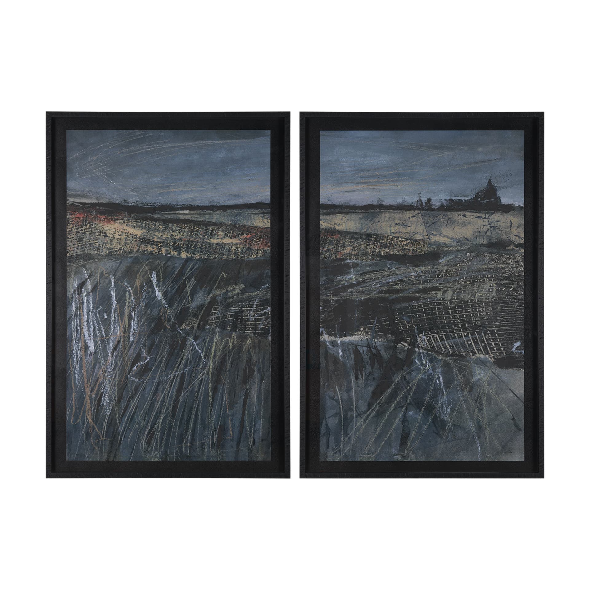 Captivating Views (Set of 2) by Mercana Studio a Hand Embellished Framed Art Print Matted under Glas — product photograph