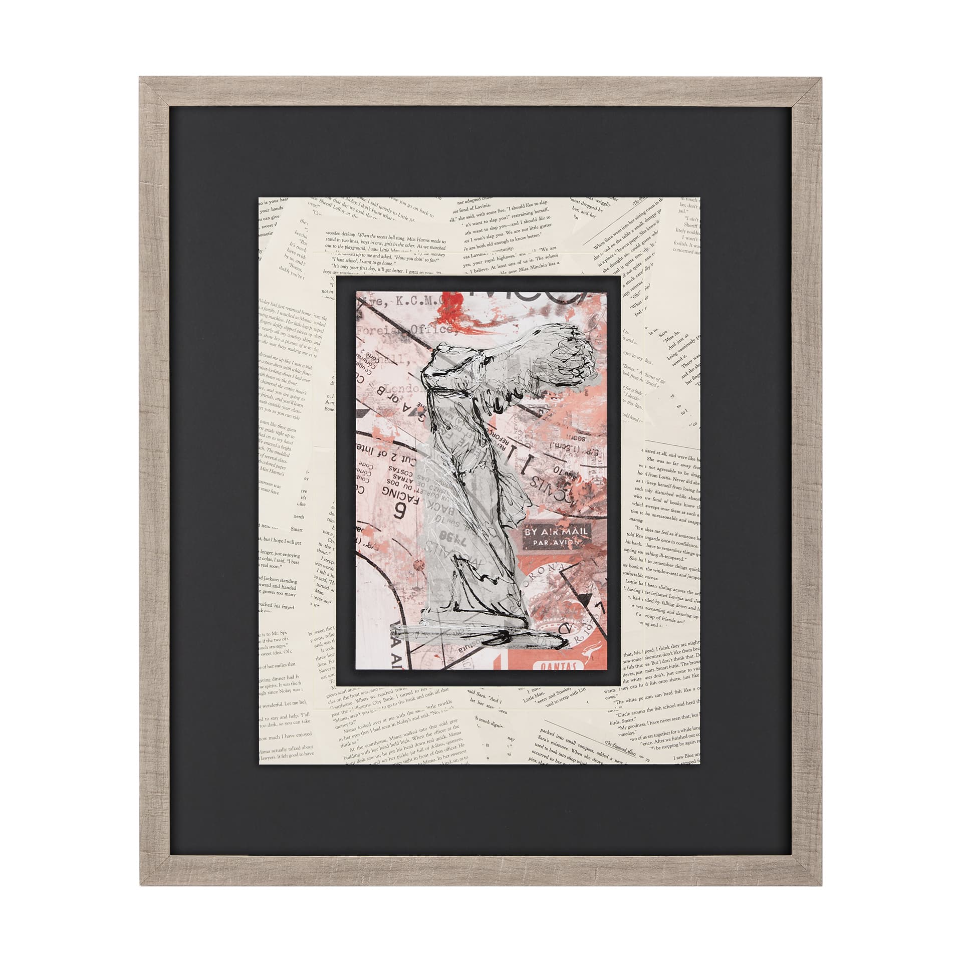 Graffiti Sculpture IV by Mercana Studio Hand Embellished Textured Framed Art Print Matted under Glas — product photograph