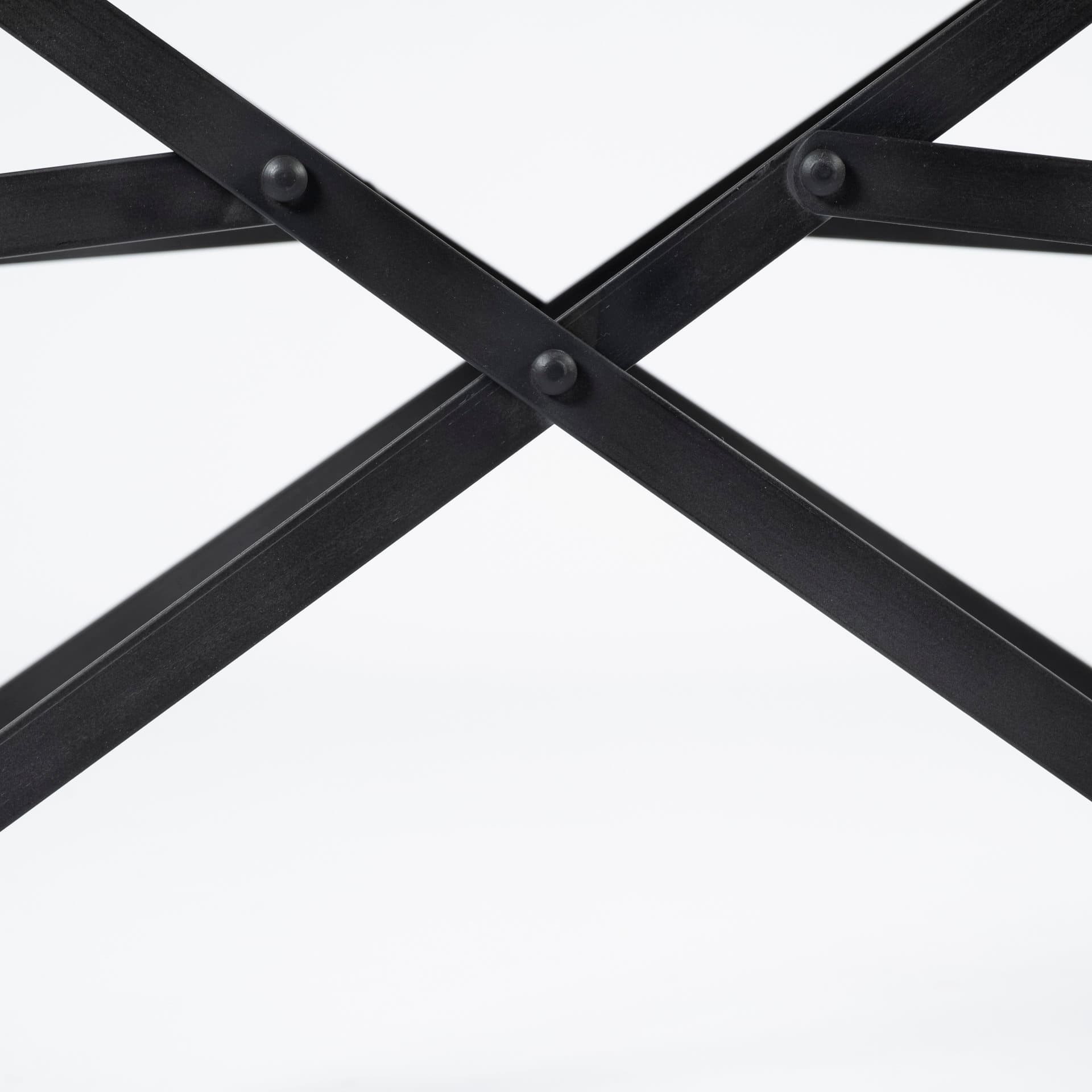 Direttore Curved Back Dining Side Chair | Black Leather w/ Black Iron — product photograph