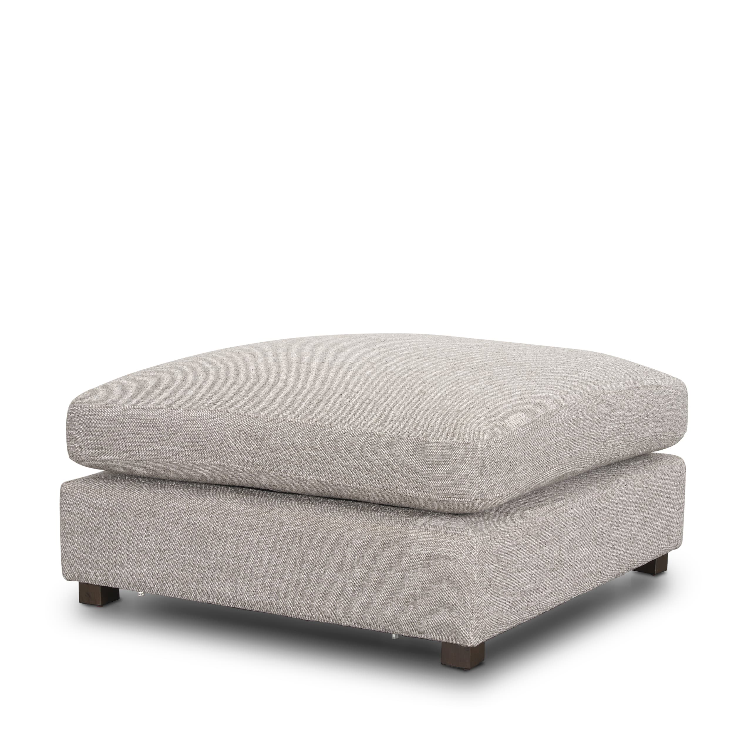 Halston Large Ottoman Light Gray Performance Fabric — product photograph