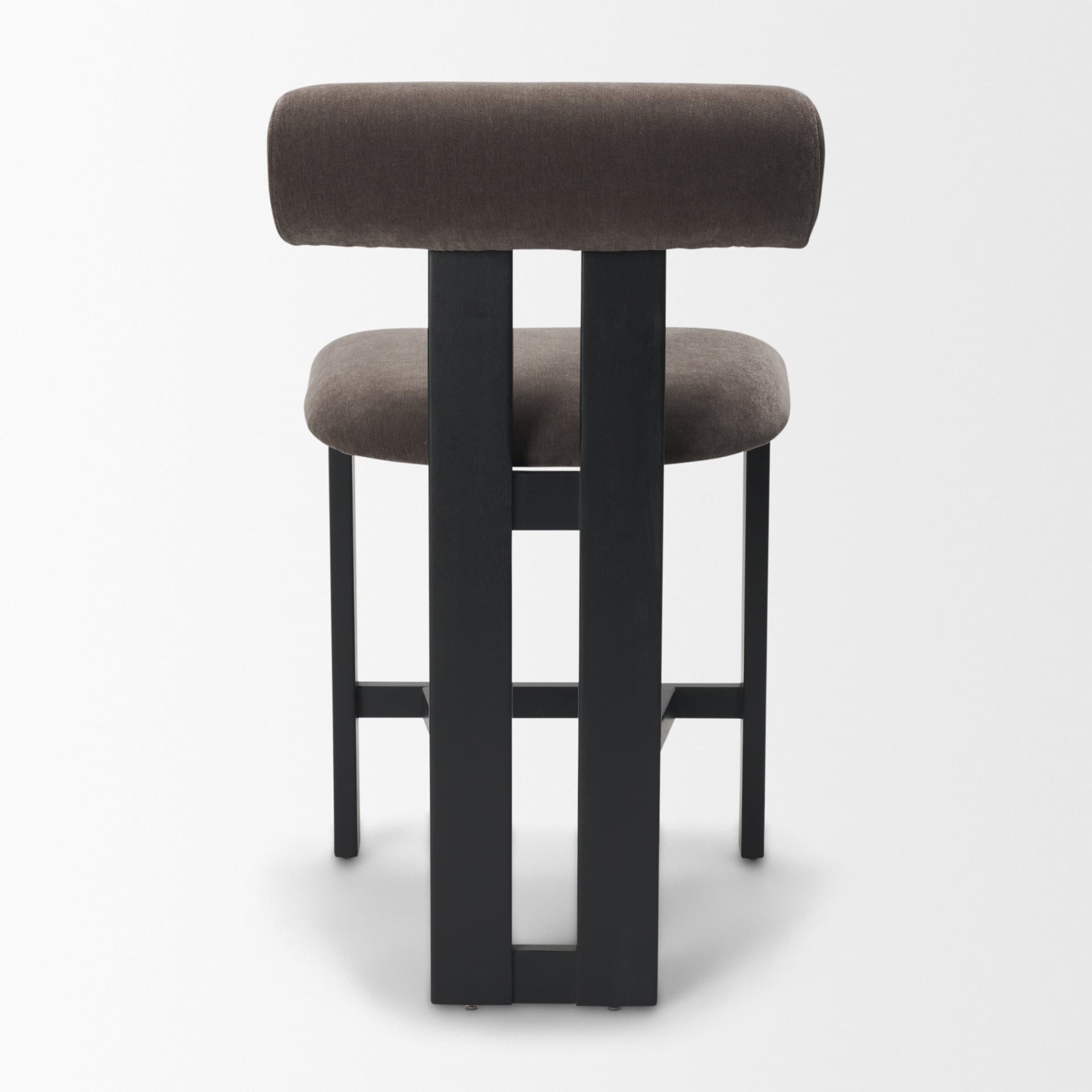Tribeca Open Back 36.5in Seat Counter Stool | Charcoal Fabric w/ Wood — product photograph