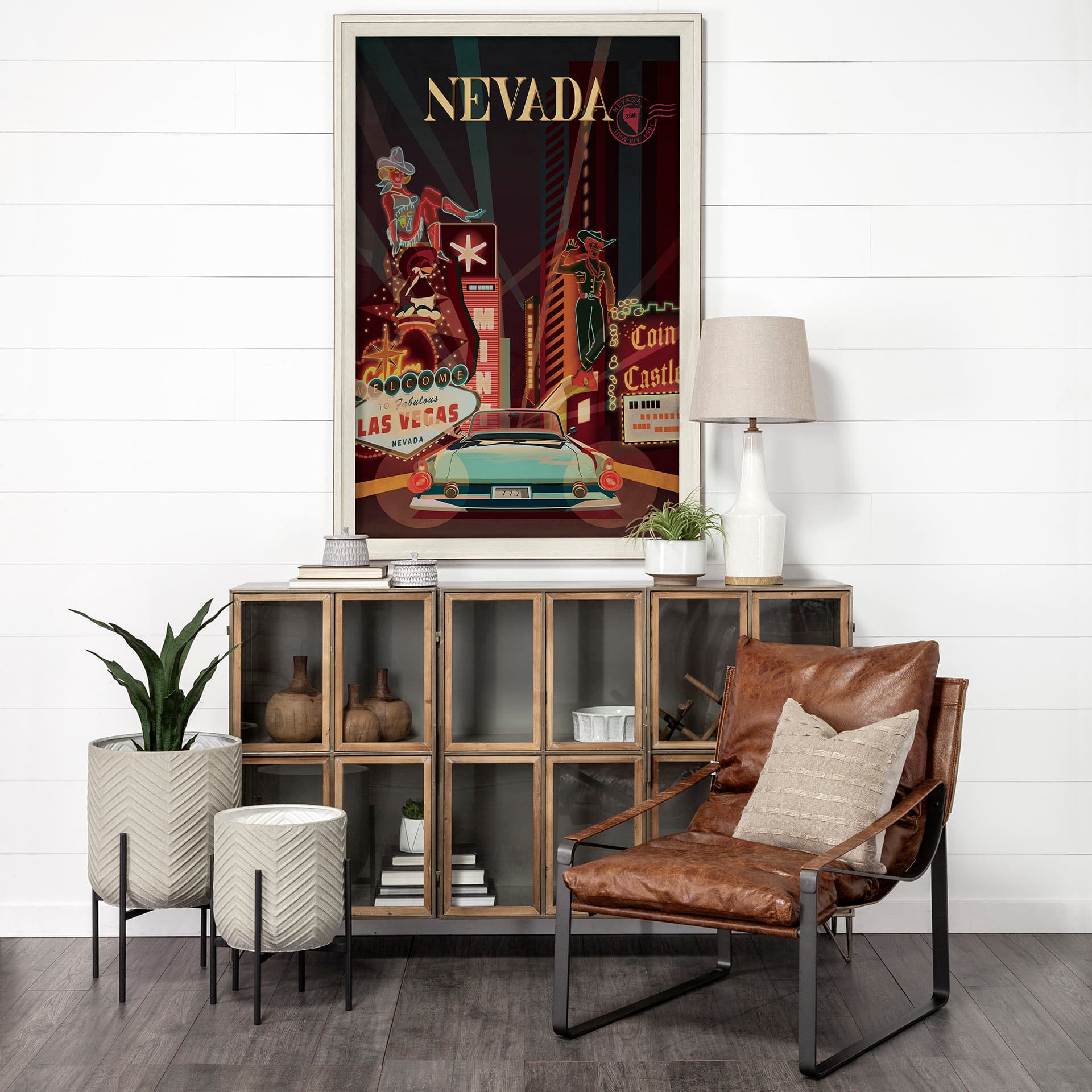 Nevada Go USA (XL) by Mercana Studio a Hand Embelished Decograph Framed Art Print under Glass — product photograph