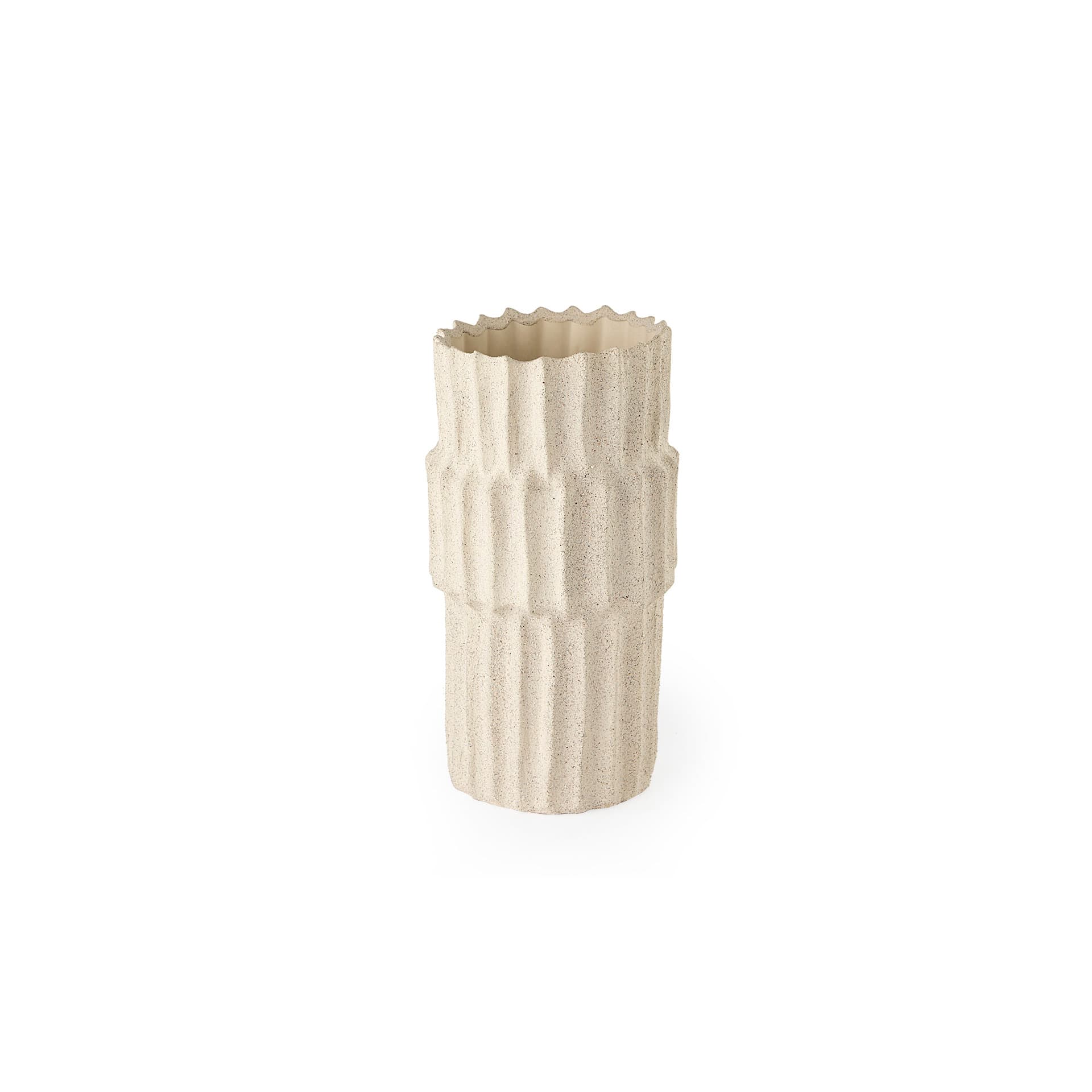 Cardon 14.4H Cream Ceramic Vase — product photograph