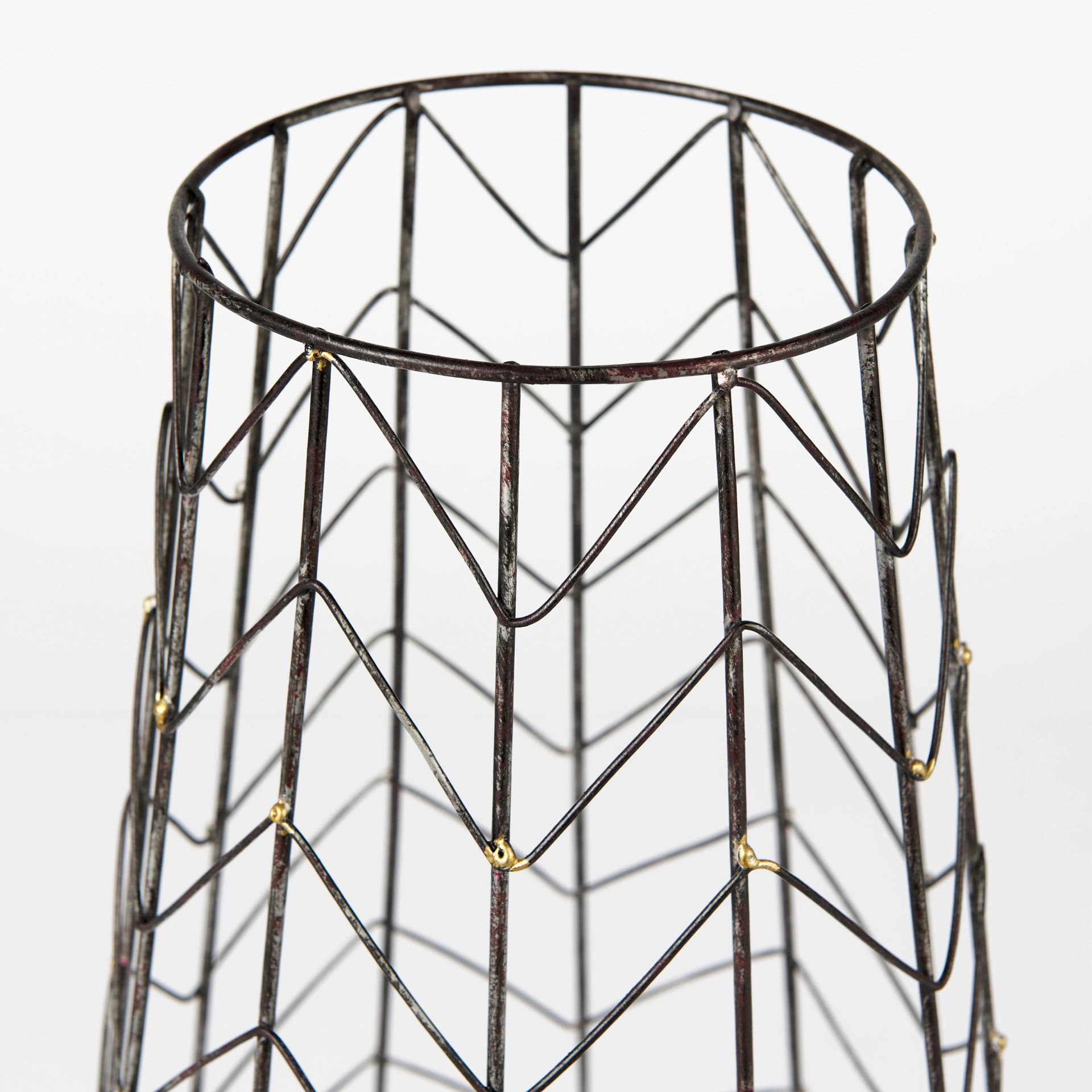 Petiole II Large Gold Toned Metal Table Candle Holder — product photograph