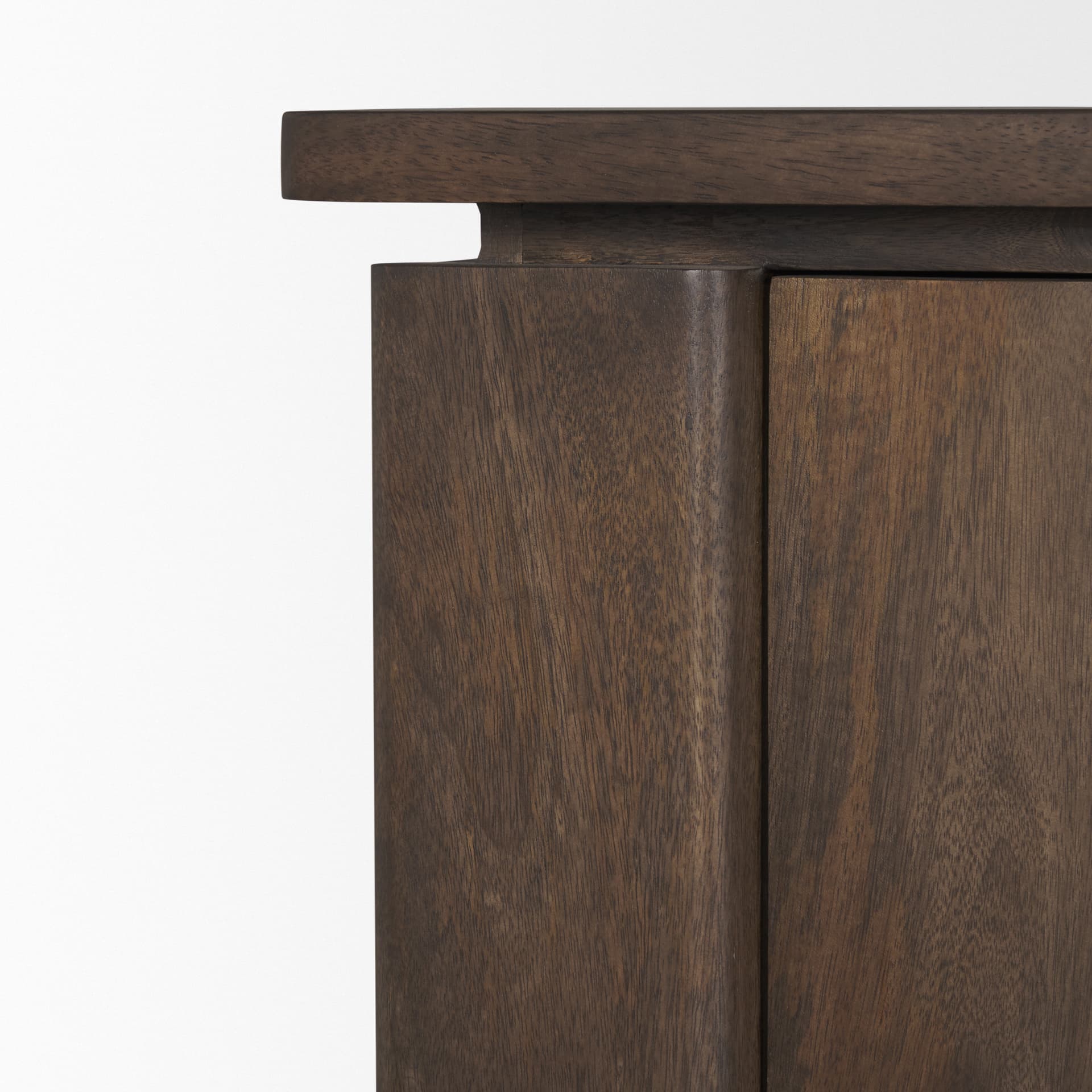 Wallen 2 Door Solid Dark Brown Wood w/ 3 Drawers Sideboard — product photograph
