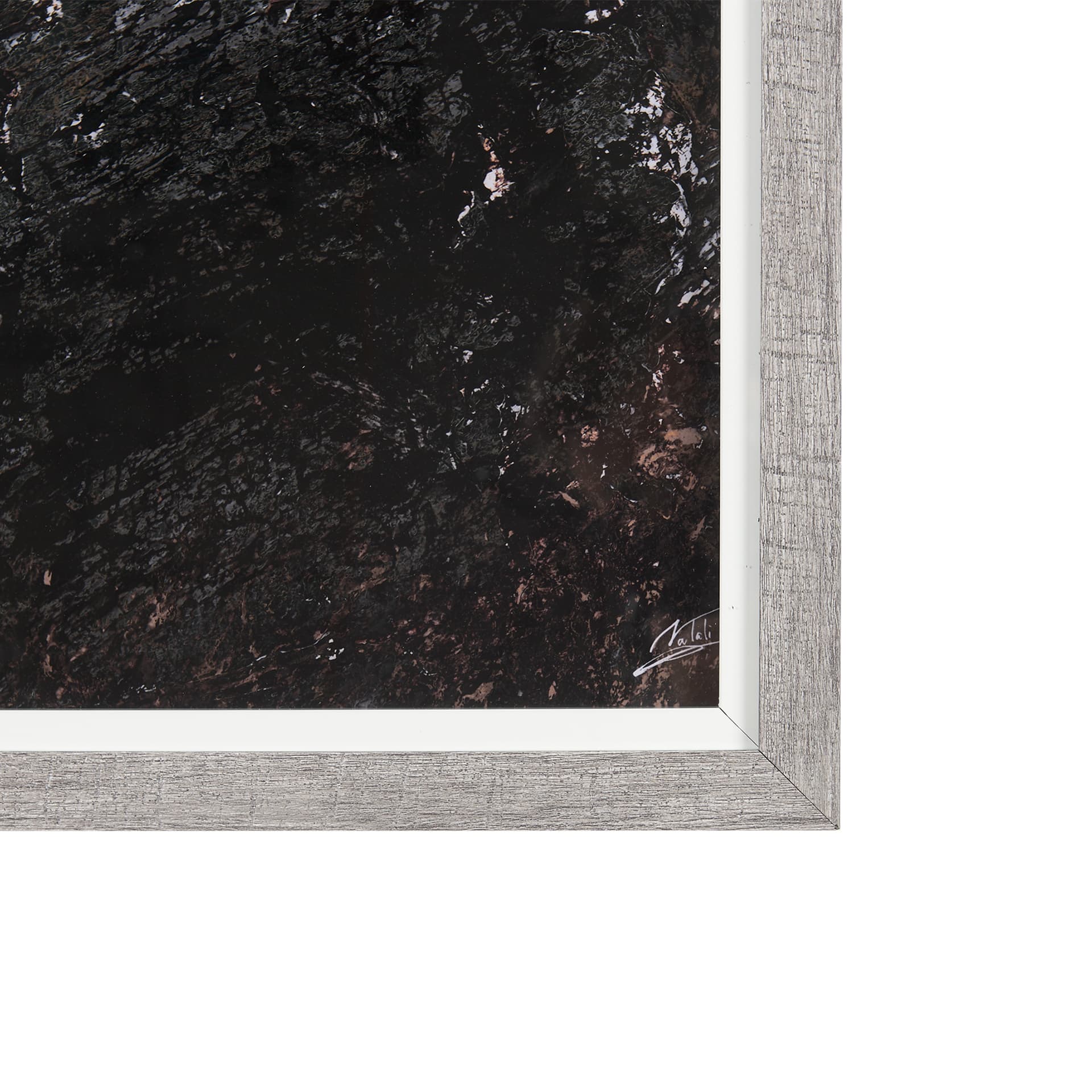 Sakura Rain III by Mercana Studio a Hand Embellished Textured Framed Art Print Matted under Glass — product photograph