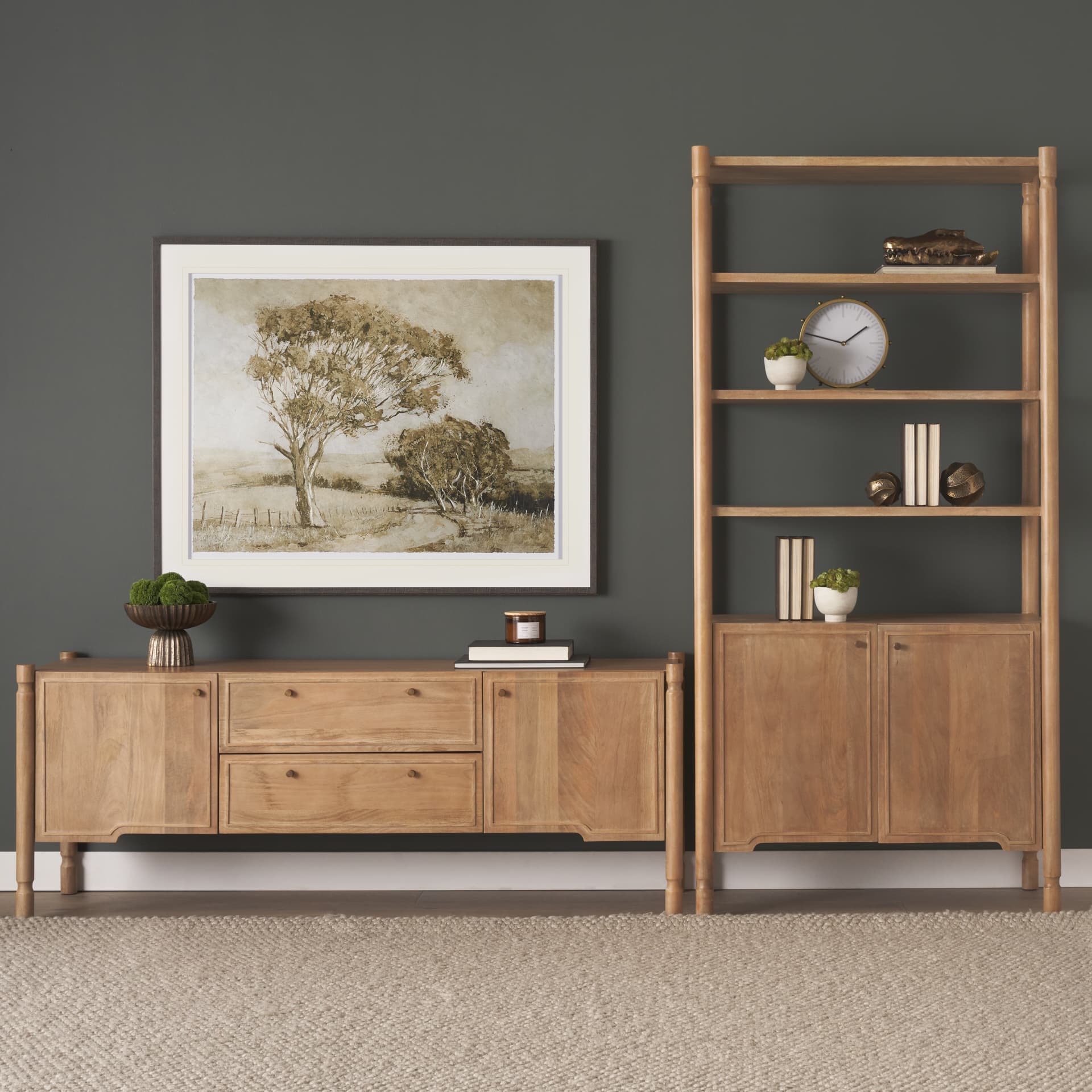 Timeless Vista I by Mercana Studio Textured Framed Artwork Matted under Glass — in a styled room