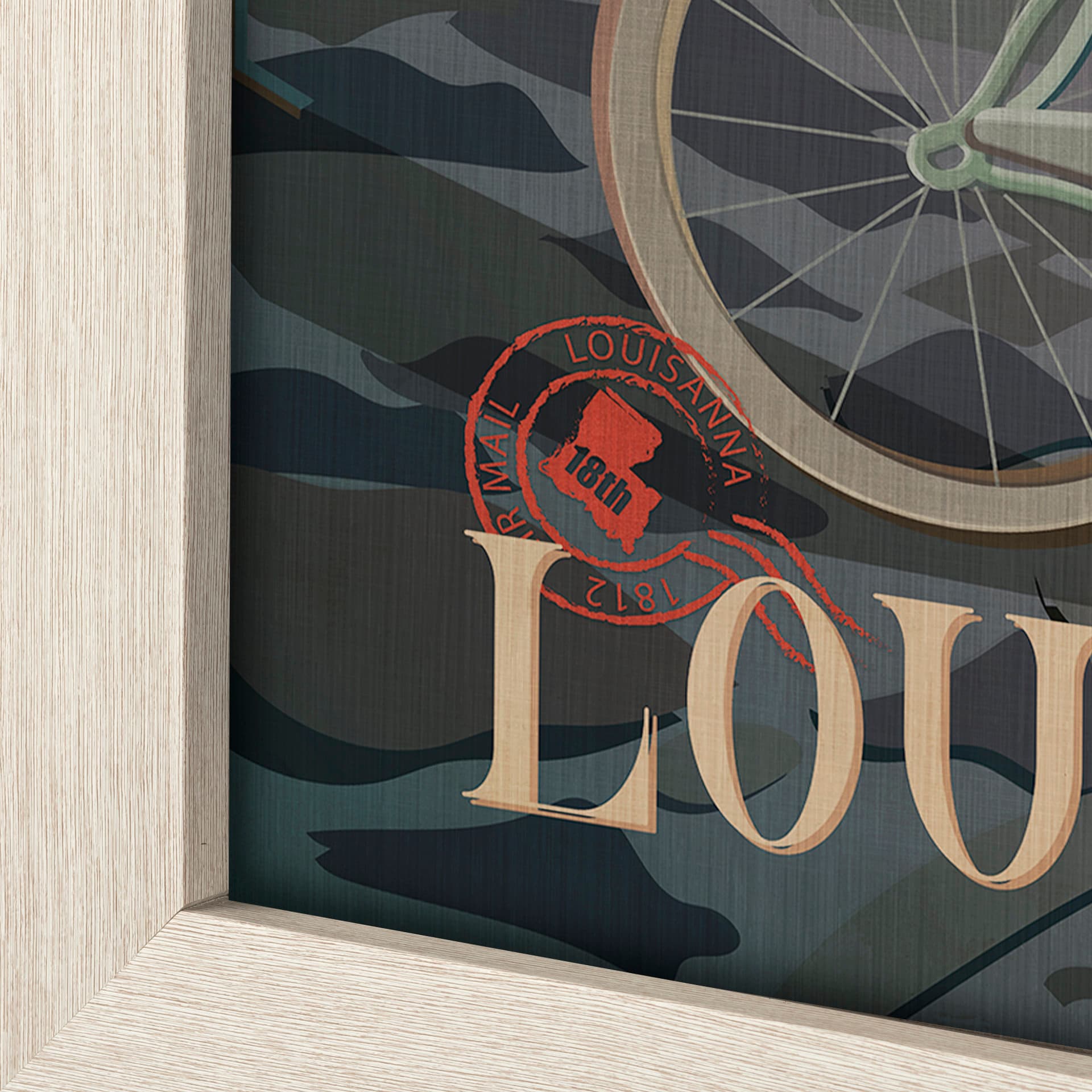 Louisiana Go USA (L) by Mercana Studio a Hand Embellished Decograph Framed Art Print — product photograph