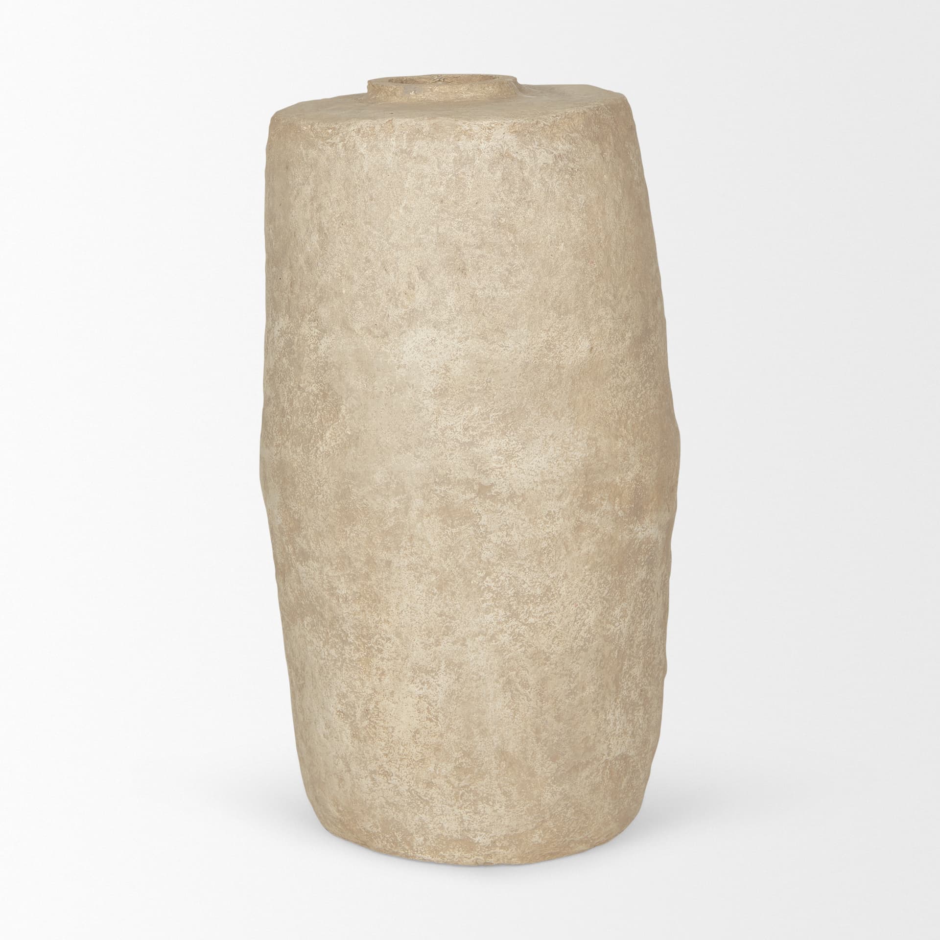 Rama Large Beige Paper Mache Floor Vase — product photograph