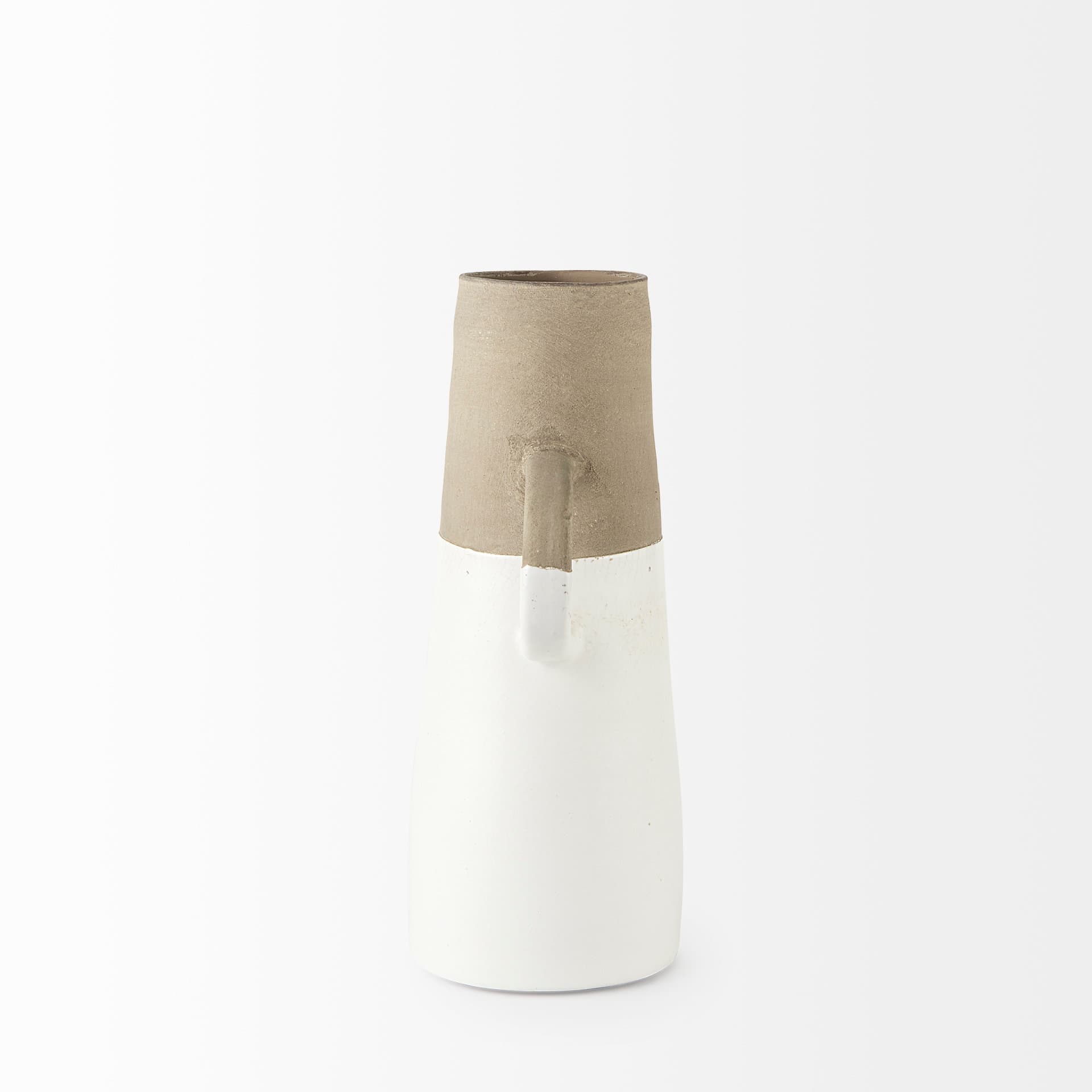 Garand Medium 15H Two-Toned White Natural Ceramic Jug — product photograph
