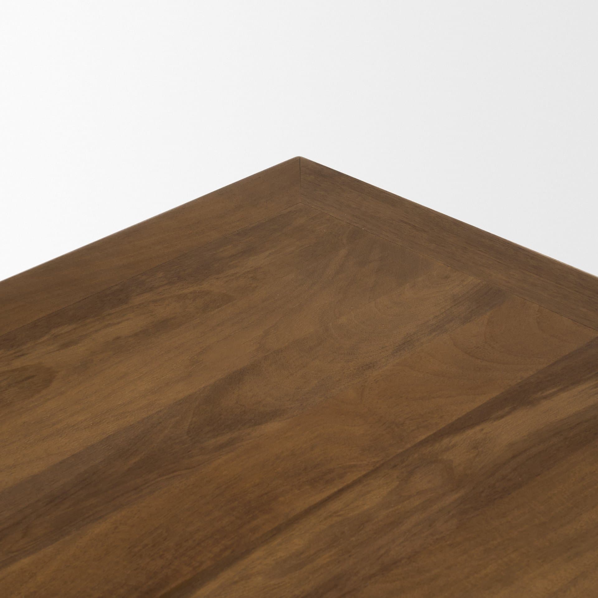 Trellyn 48" Dark Brown Wood w/ Carved Woven Base Square Coffee Table — product photograph