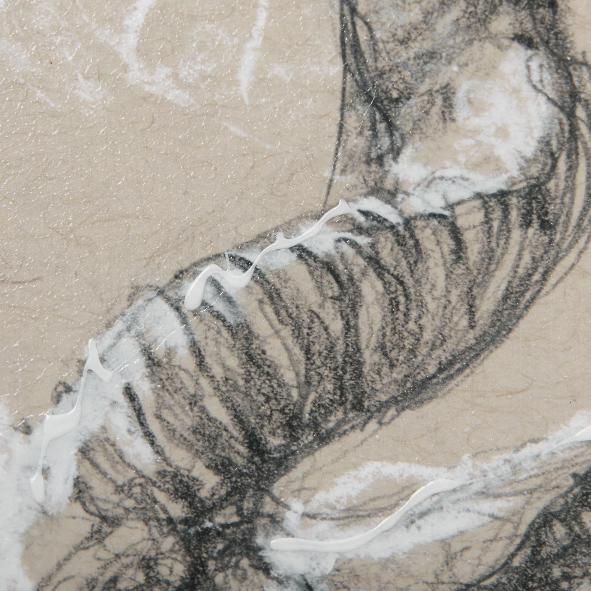 Sketch of Animal III (Antelope) Mercana Studio Hand Embellished Framed Art Print Matted under Glass — product photograph