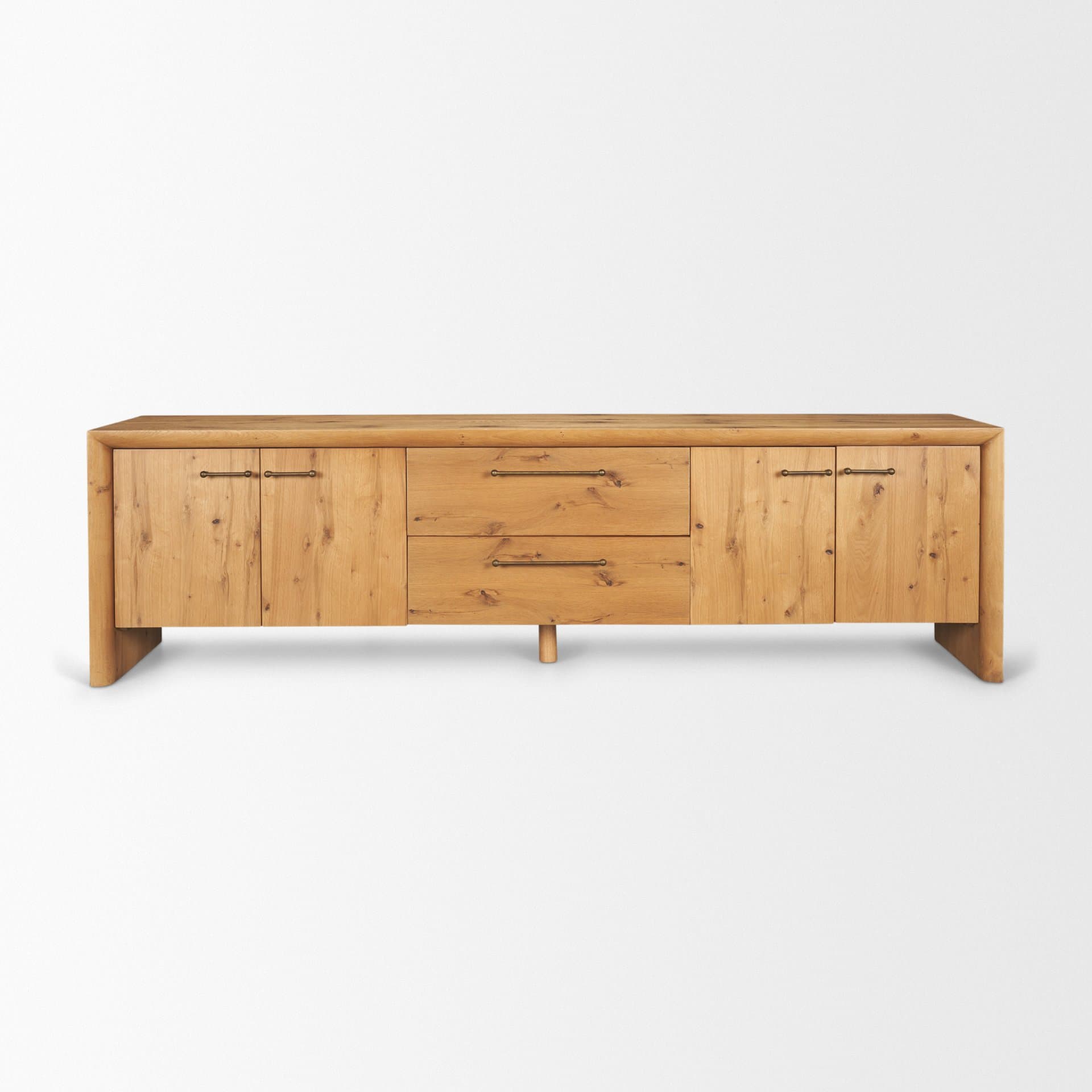 Belford 94" Light Brown Oak Wood Media Console — product photograph