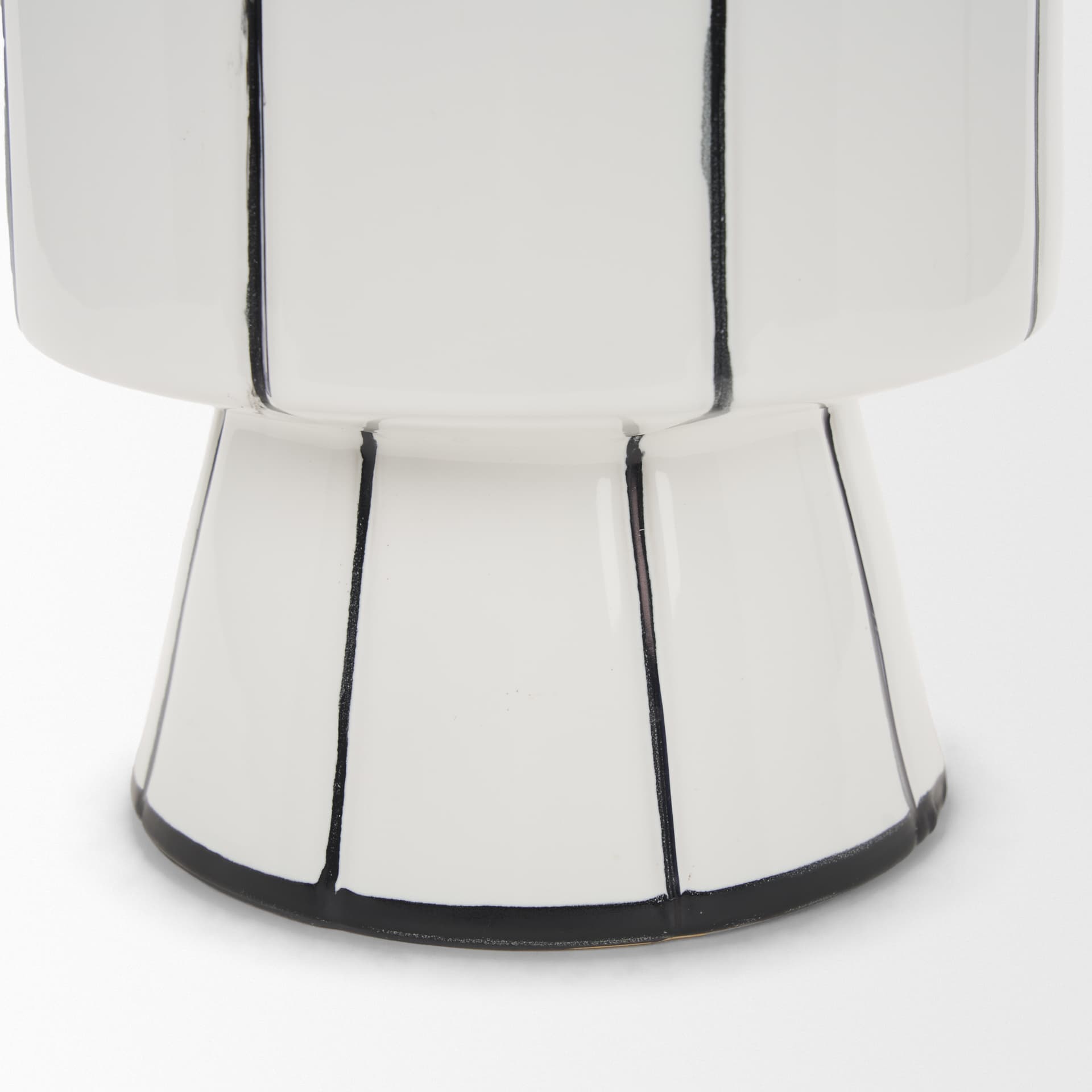 Dinah Small White w/ Black Stripes Ceramic Vase — product photograph