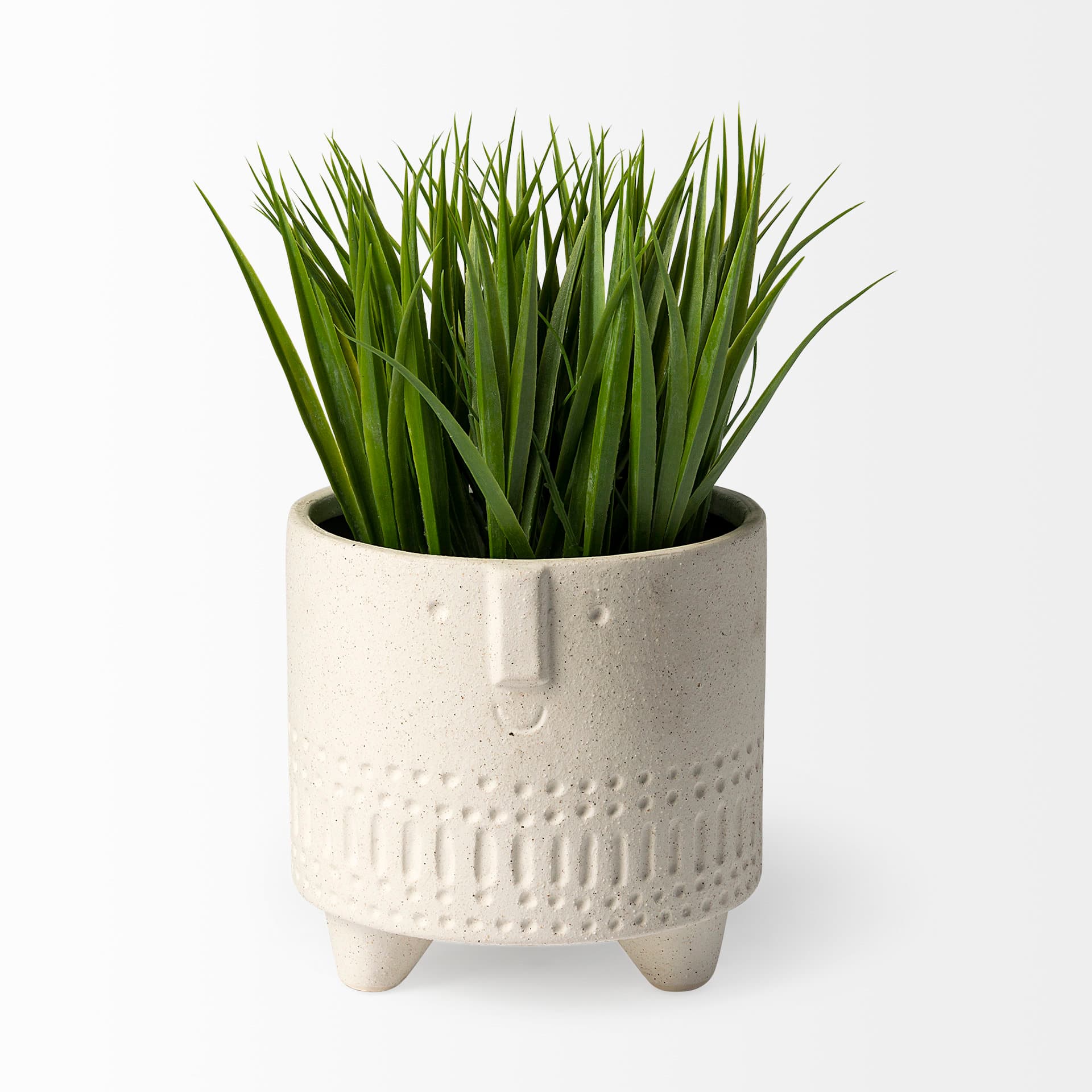 Jacob I Short White Ceramic Smiling Face Vase — product photograph