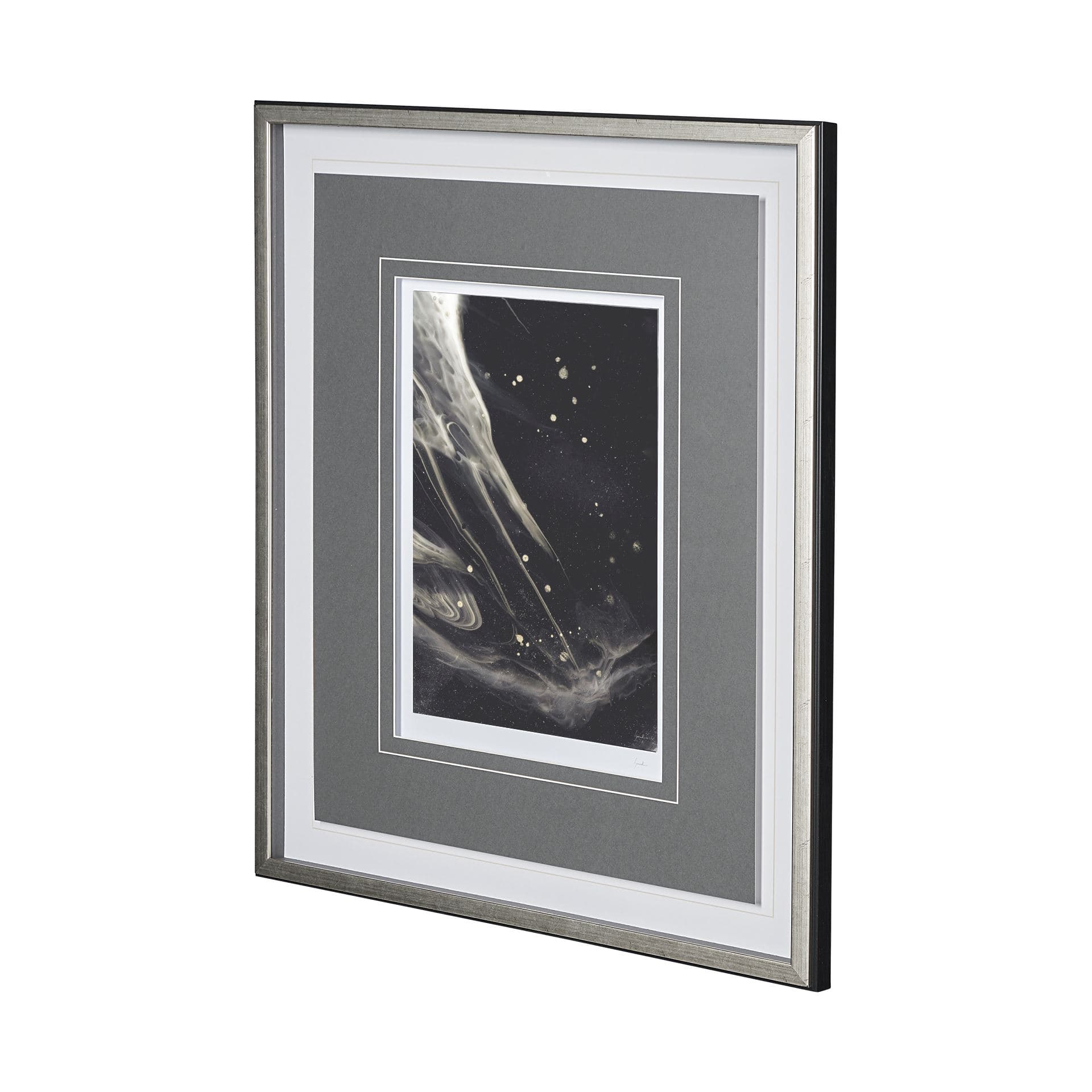 Greek Pitch III by Gabrielle Campbell Hand Embellished Textured Framed Art Print Matted under Glass — product photograph