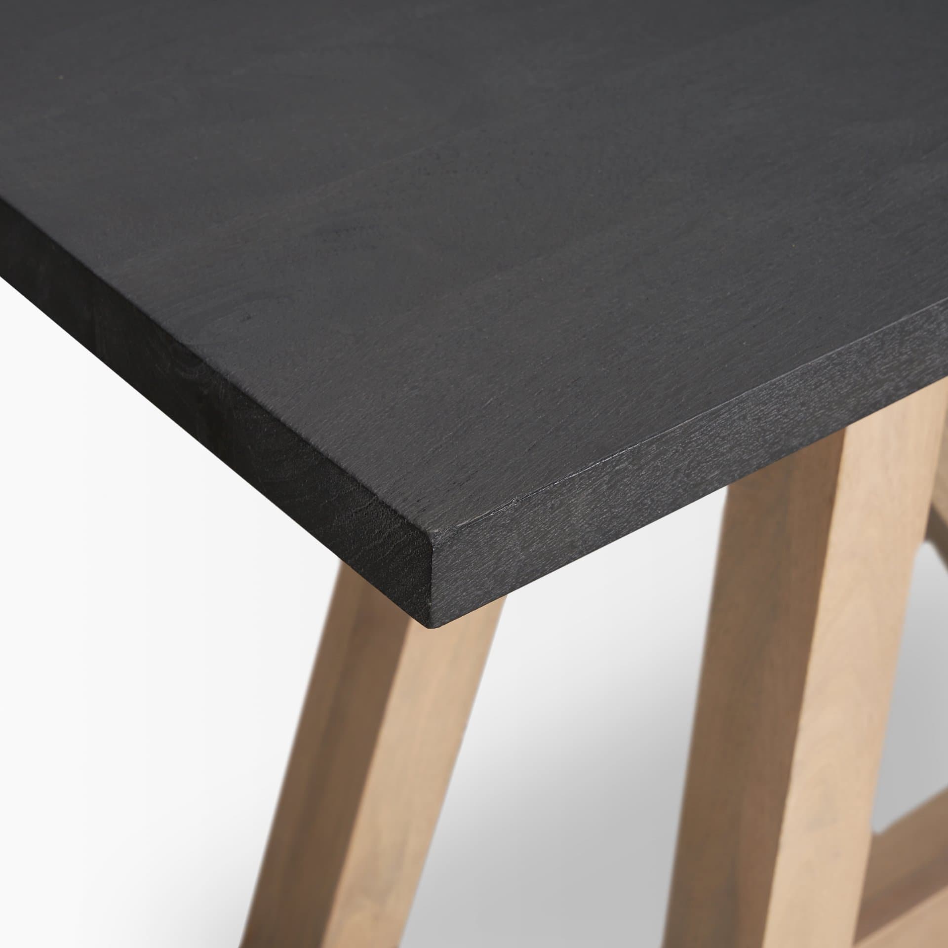 Rialto Two-Toned Black and Brown Wood Angular Leg Console Table — product photograph