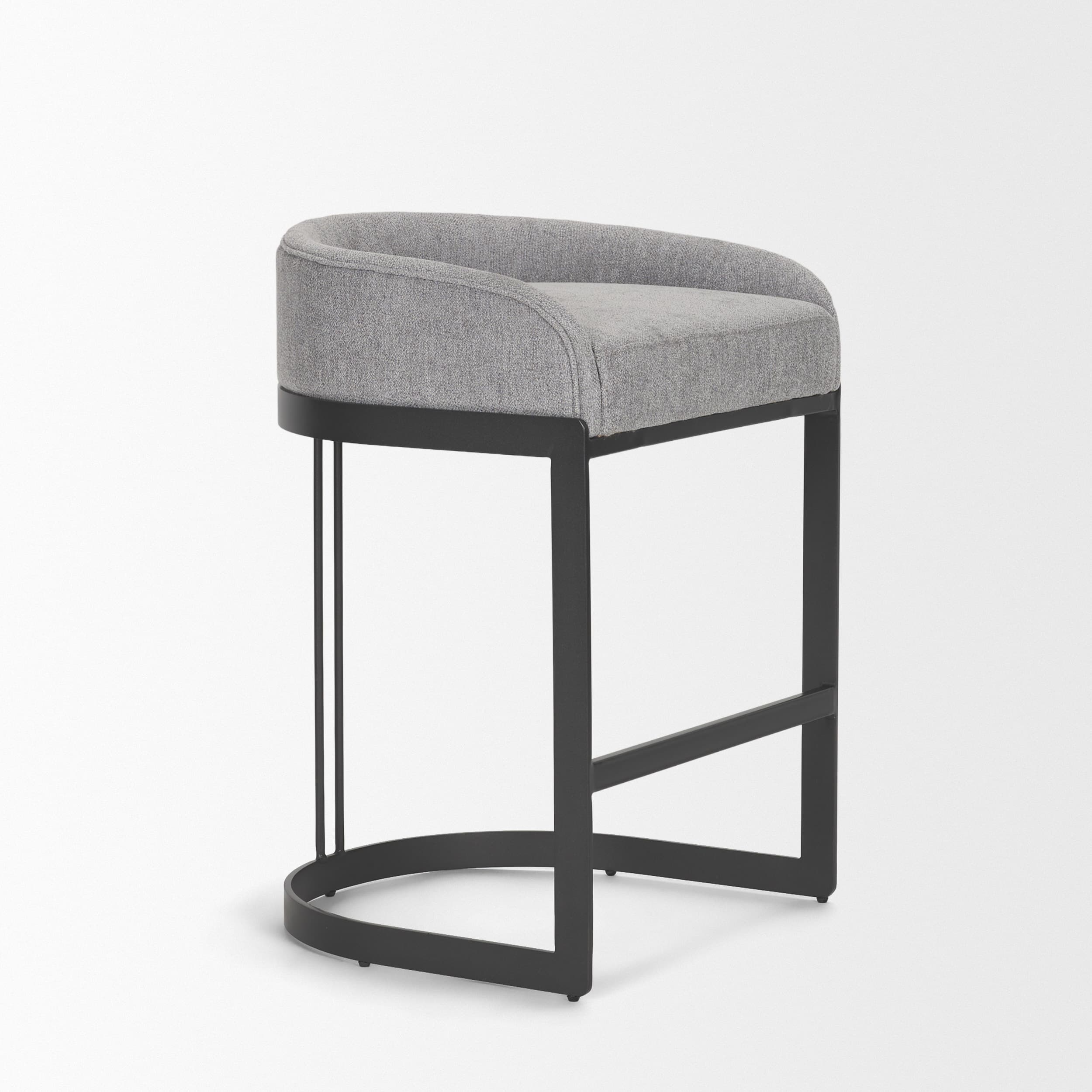 Hollyfield Low Back 28.7in Seat Bar Stool | II Gray Fabric w/ Counter — product photograph