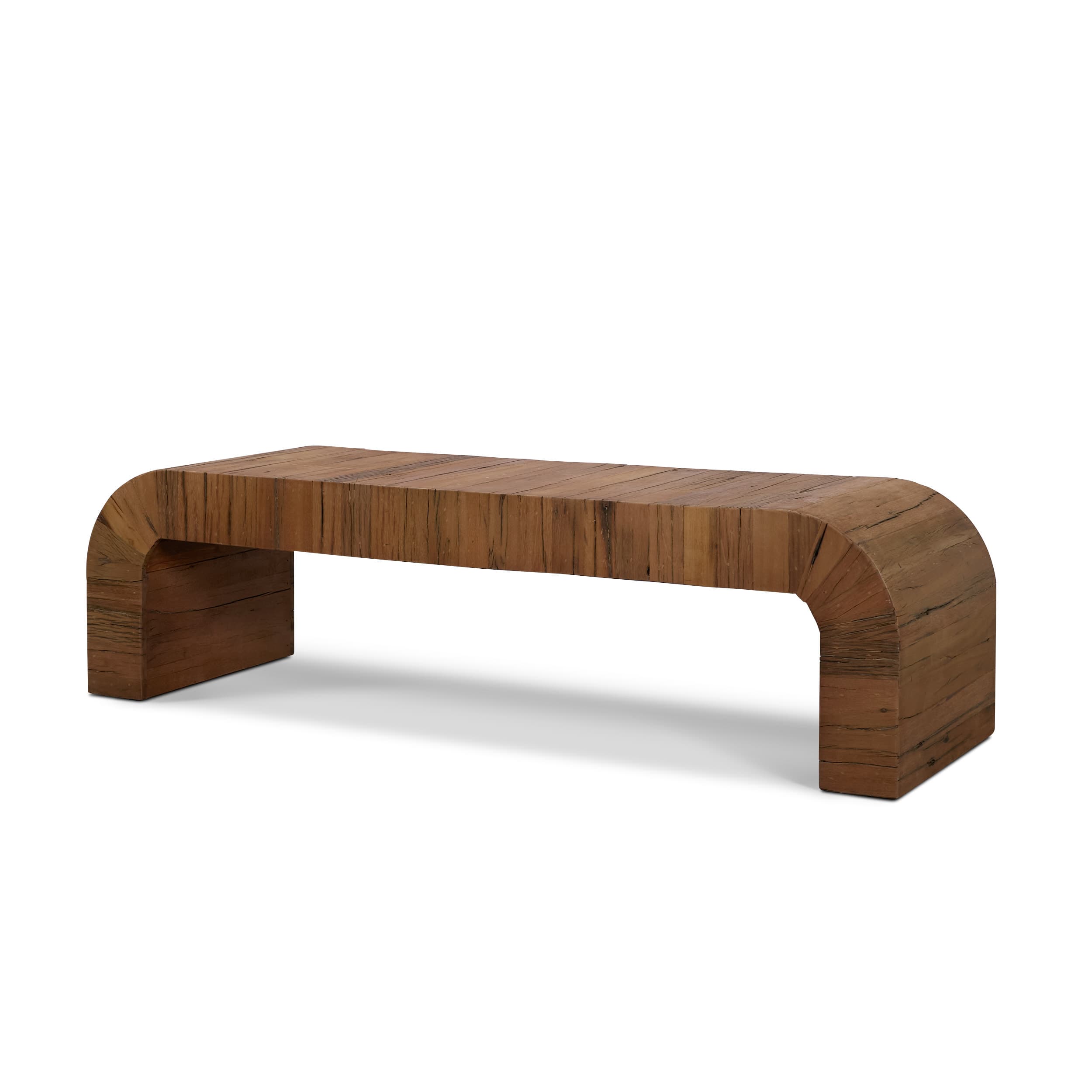 Denton Medium Brown Relcaimed Wood Bench — product photograph